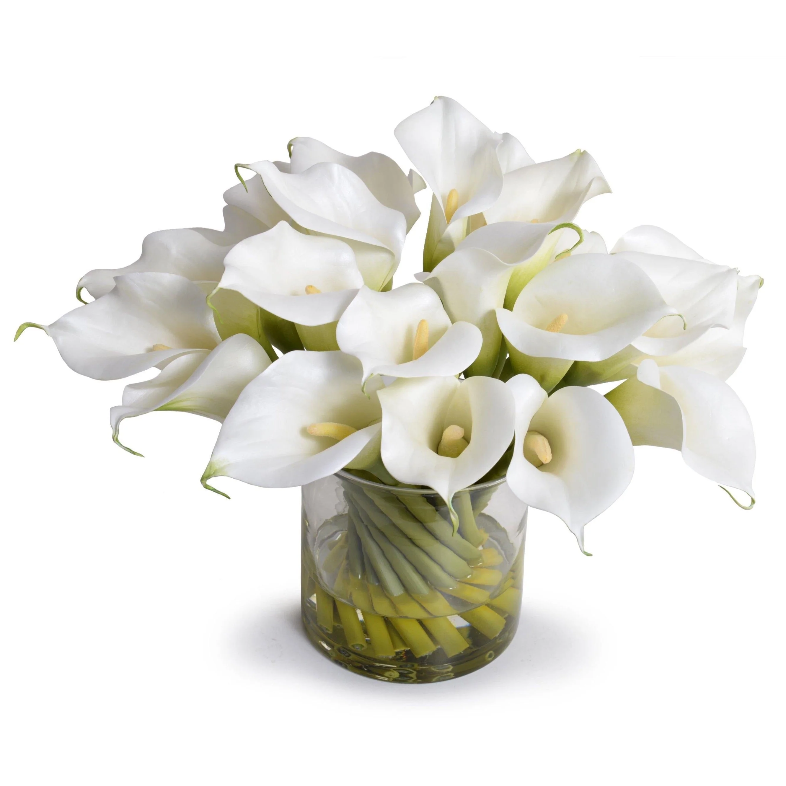 Calla Lily Stems in Glass 12″H White