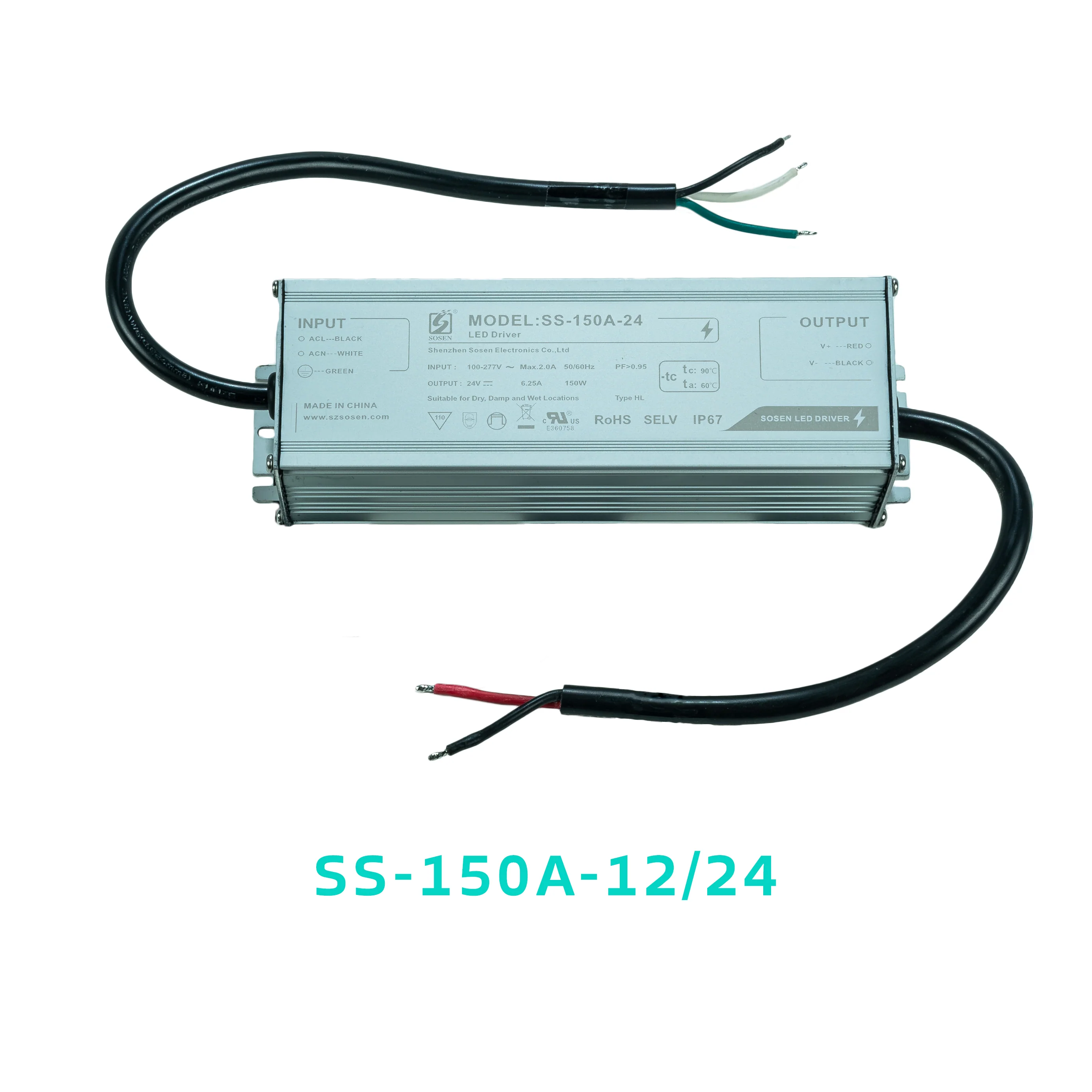 SOSEN SS-150A Constant Voltage Driver - 150W - IP67 #651-652 - Image 3