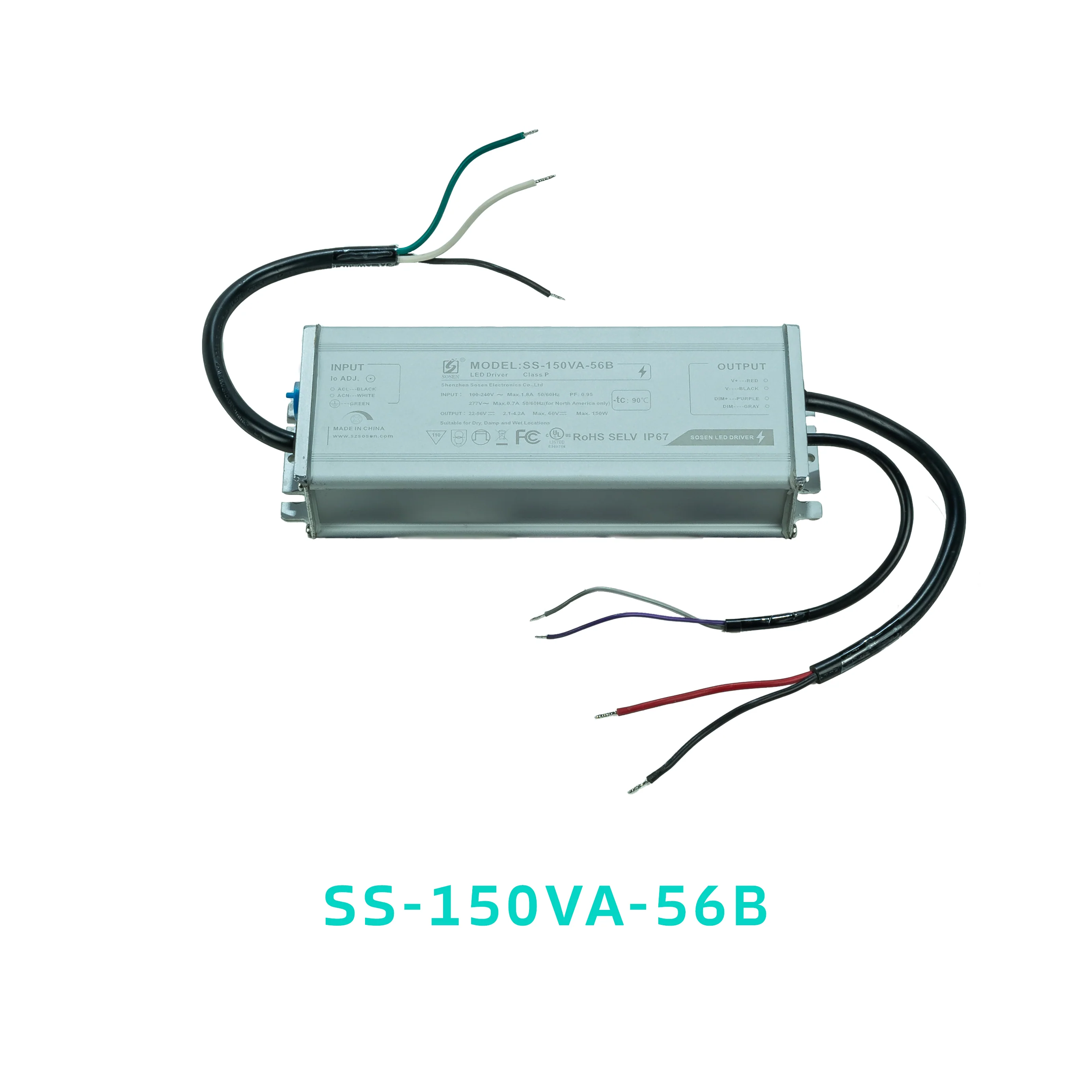SOSEN SS-150VA-56B Constant Current Driver - 150W - IP67 #656 - Image 3