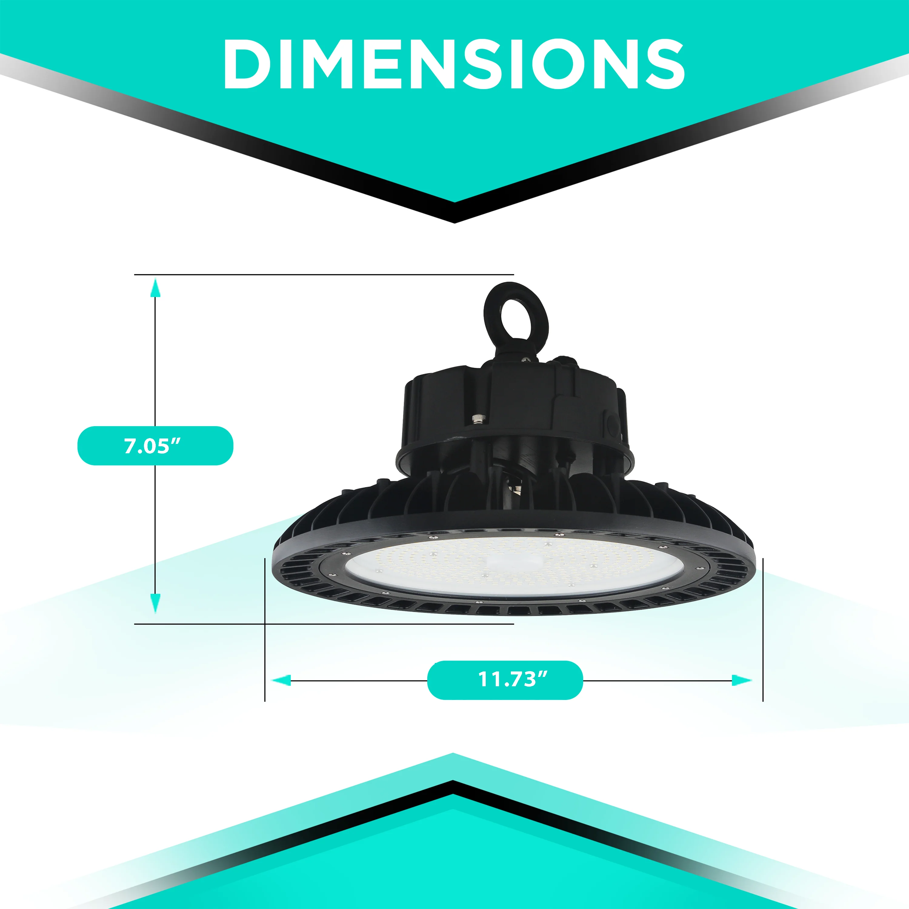 150W LED UFO High Bay - 21750 lumens - Glass Lens - IP65 Rated #141 - Image 2