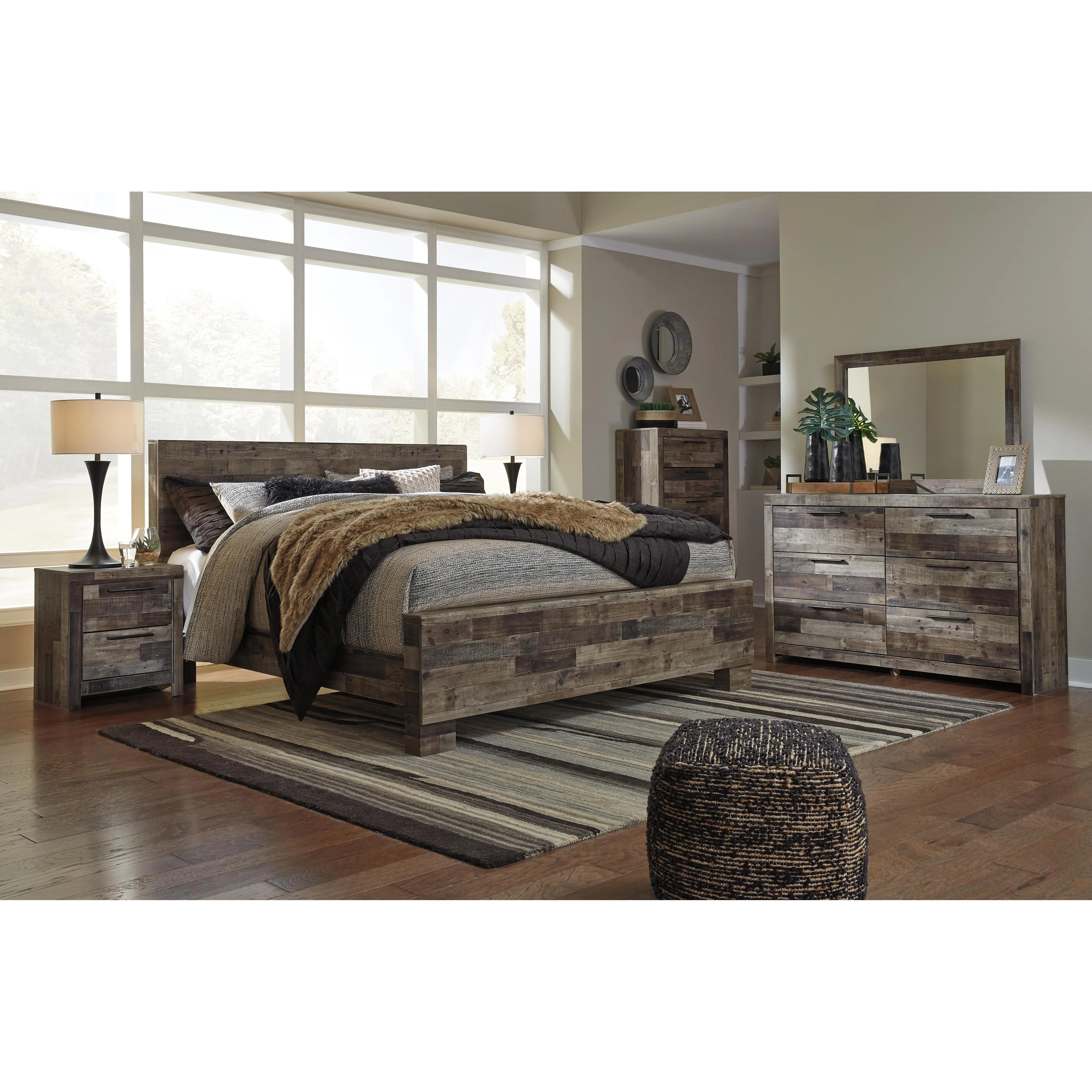 Benchcraft Derekson B200 7 pc King Panel Bedroom Set - Image 1