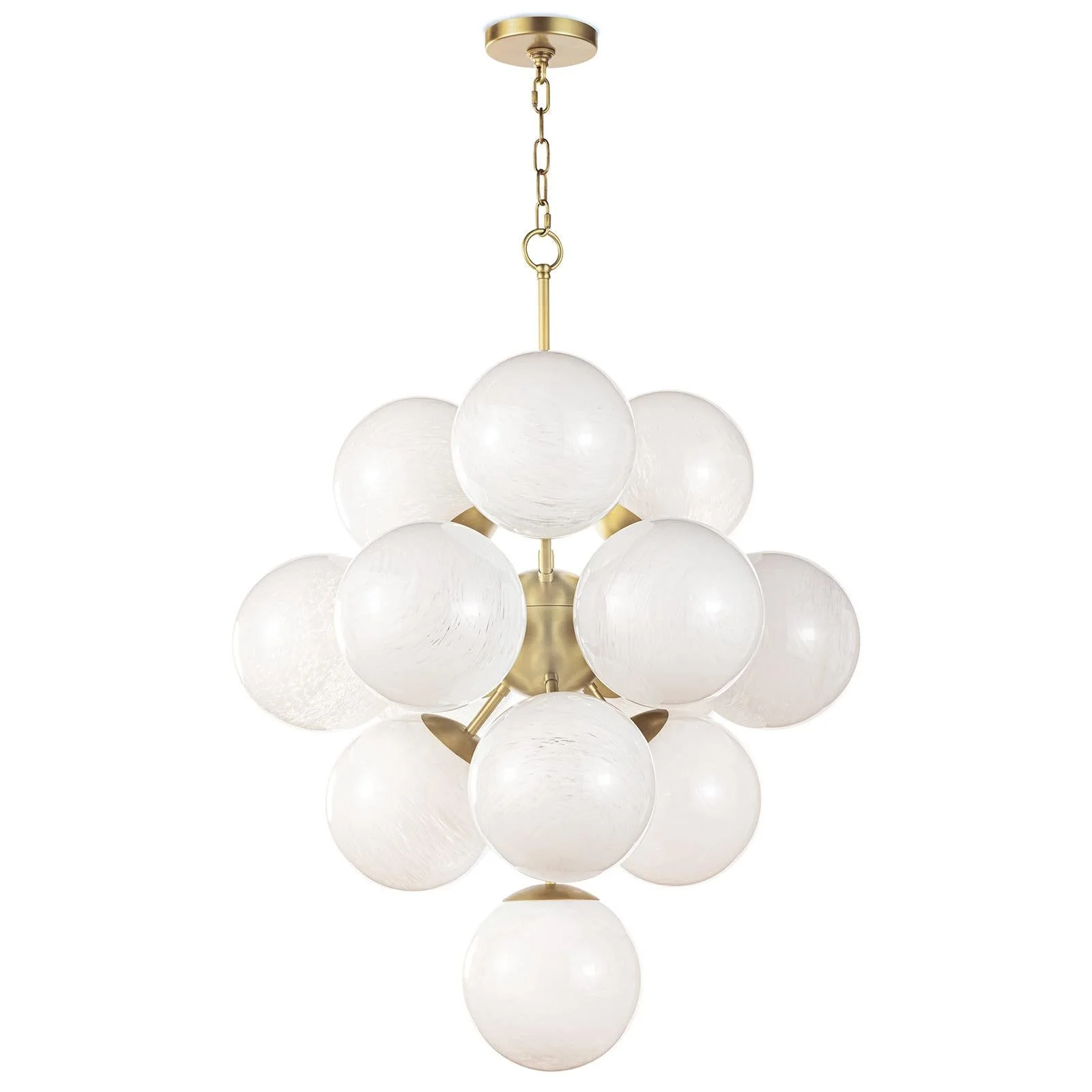 La Dame Chandelier | Swirl Glass Natural Brass