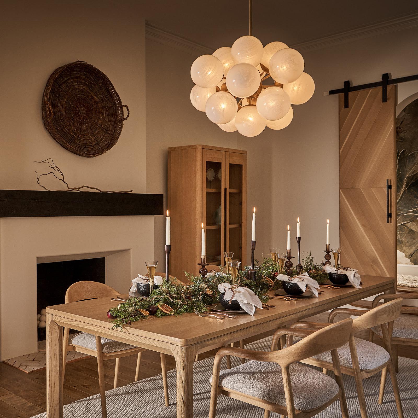 Shine Chandelier | Natural Brass | Swirl Glass - Image 2