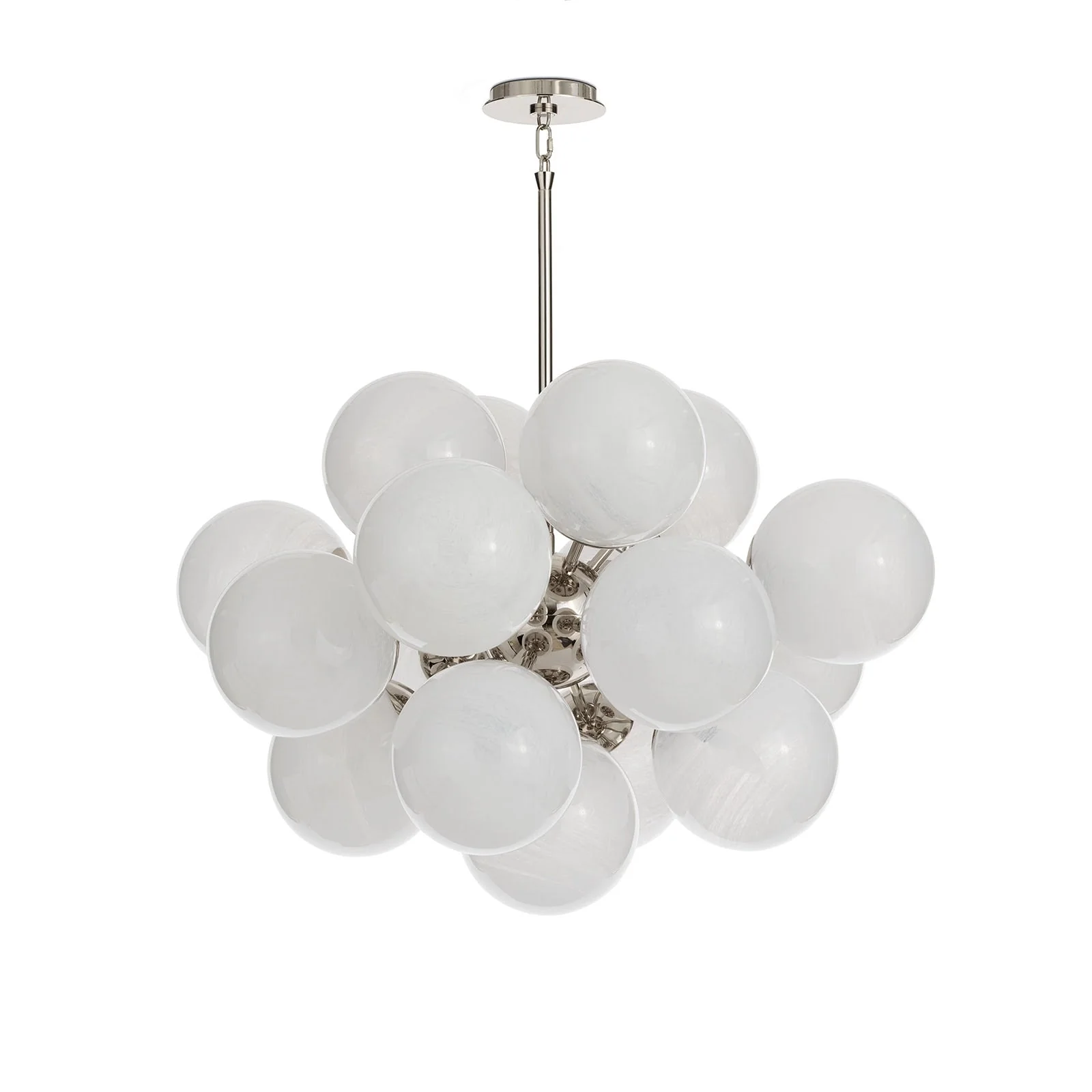 Shine Chandelier | Polished Nickel | Swirl Glass - Image 2