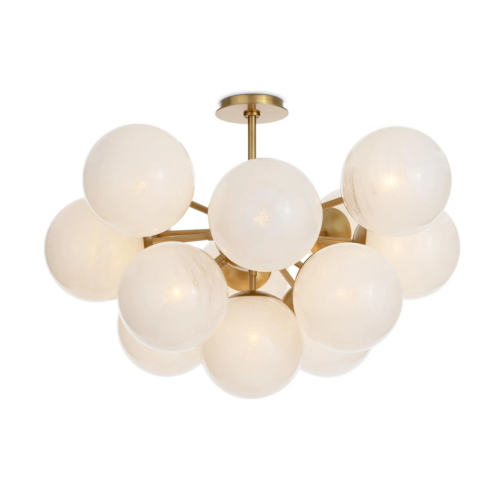 Shine Flush Mount | Natural Brass | Swirl Glass