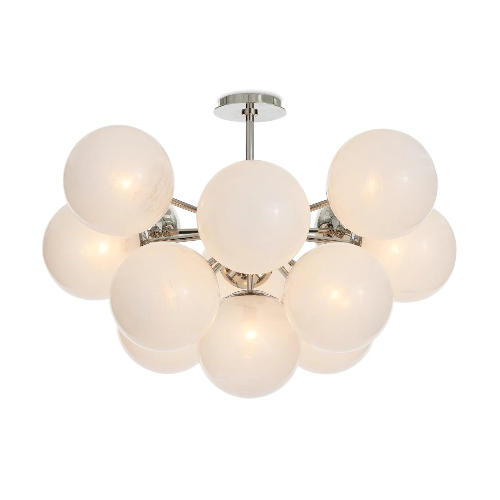 Shine Flush Mount | Polished Nickel | Swirl Glass