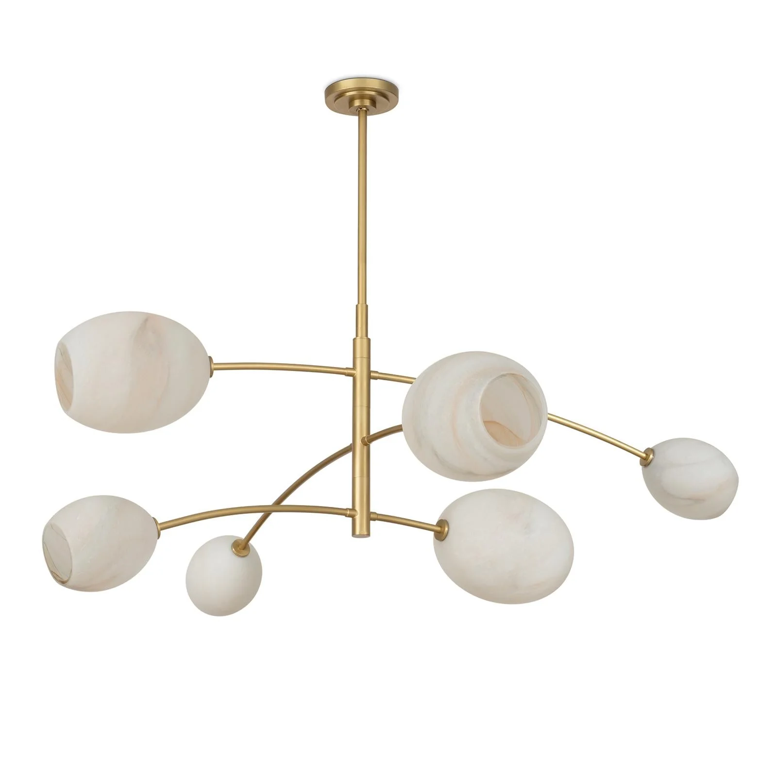 Artemis Chandelier | Natural Brass | Alabaster Glass