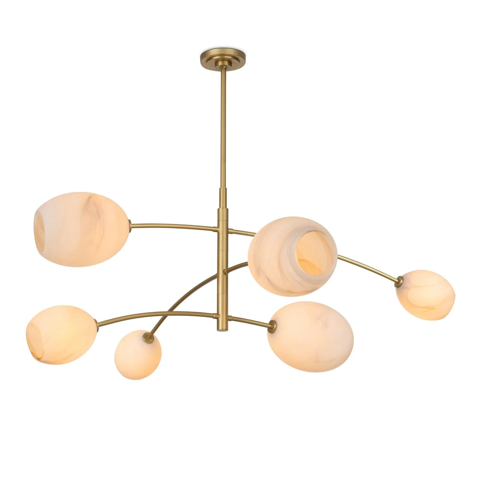 Artemis Chandelier | Natural Brass | Alabaster Glass - Image 3