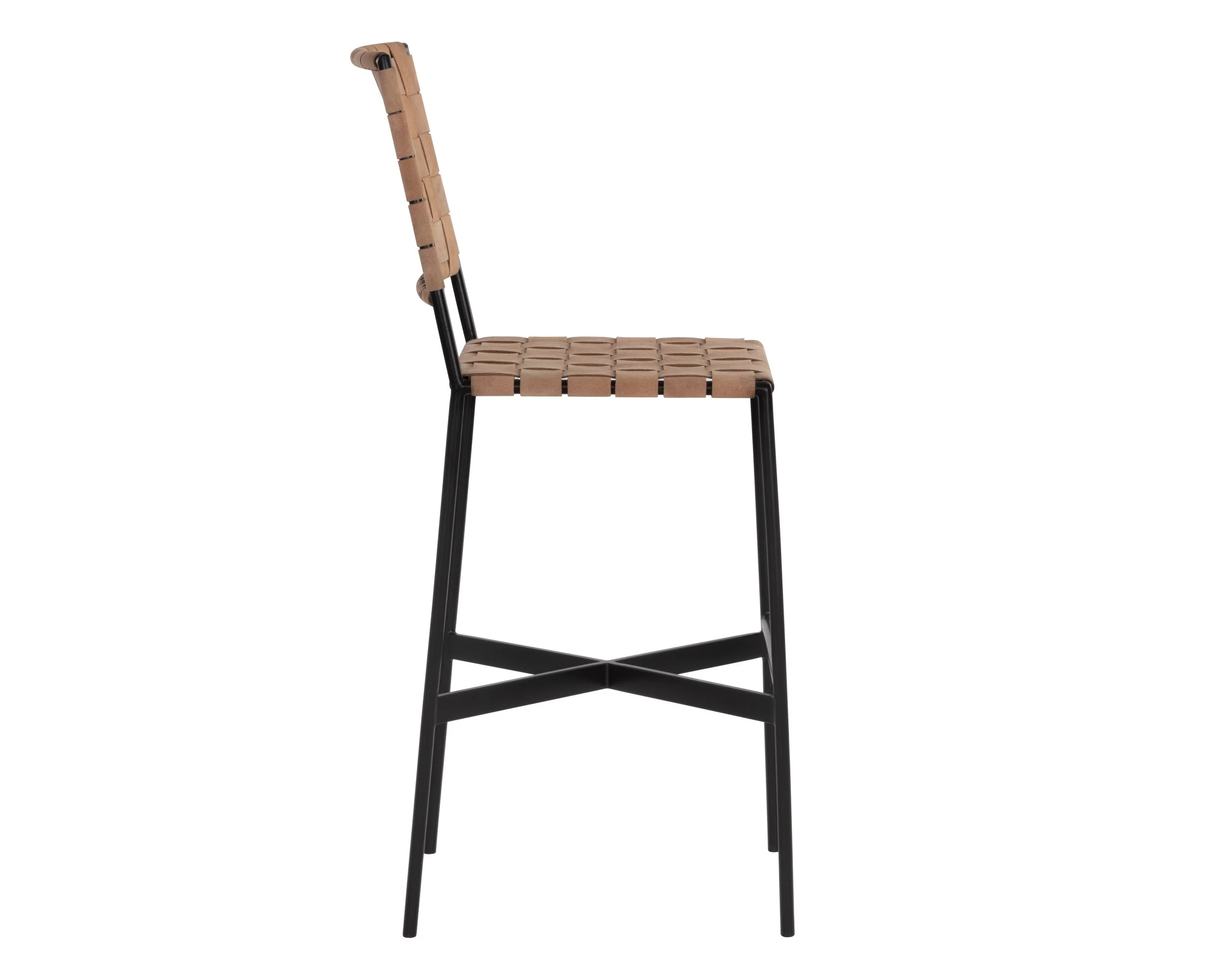 Omari Barstool - Suede Light Tan Leather - Image 2