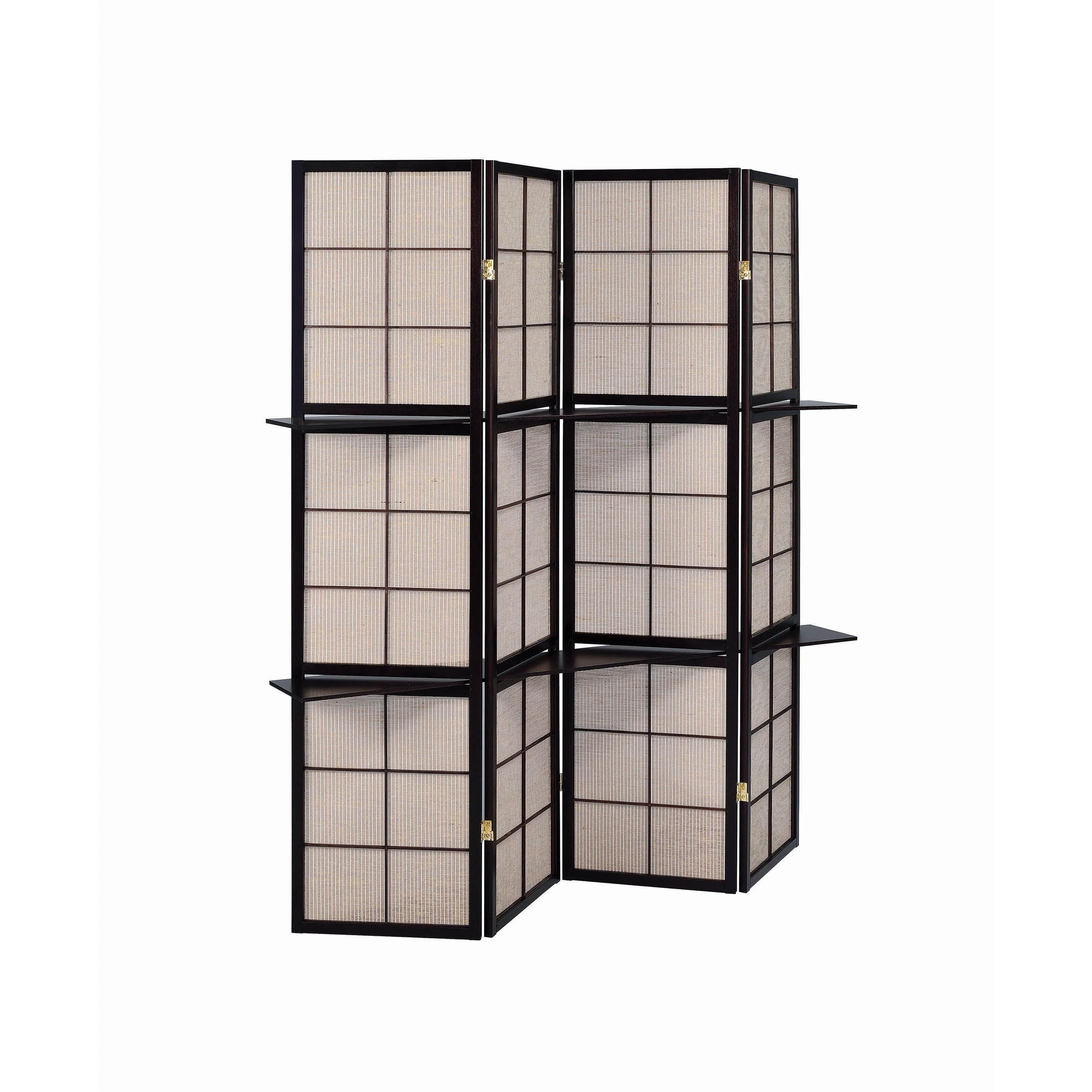 Coaster Furniture Iggy 900166 4-Panel Room Divider Folding Shoji Screen - Cappuccino - Image 1