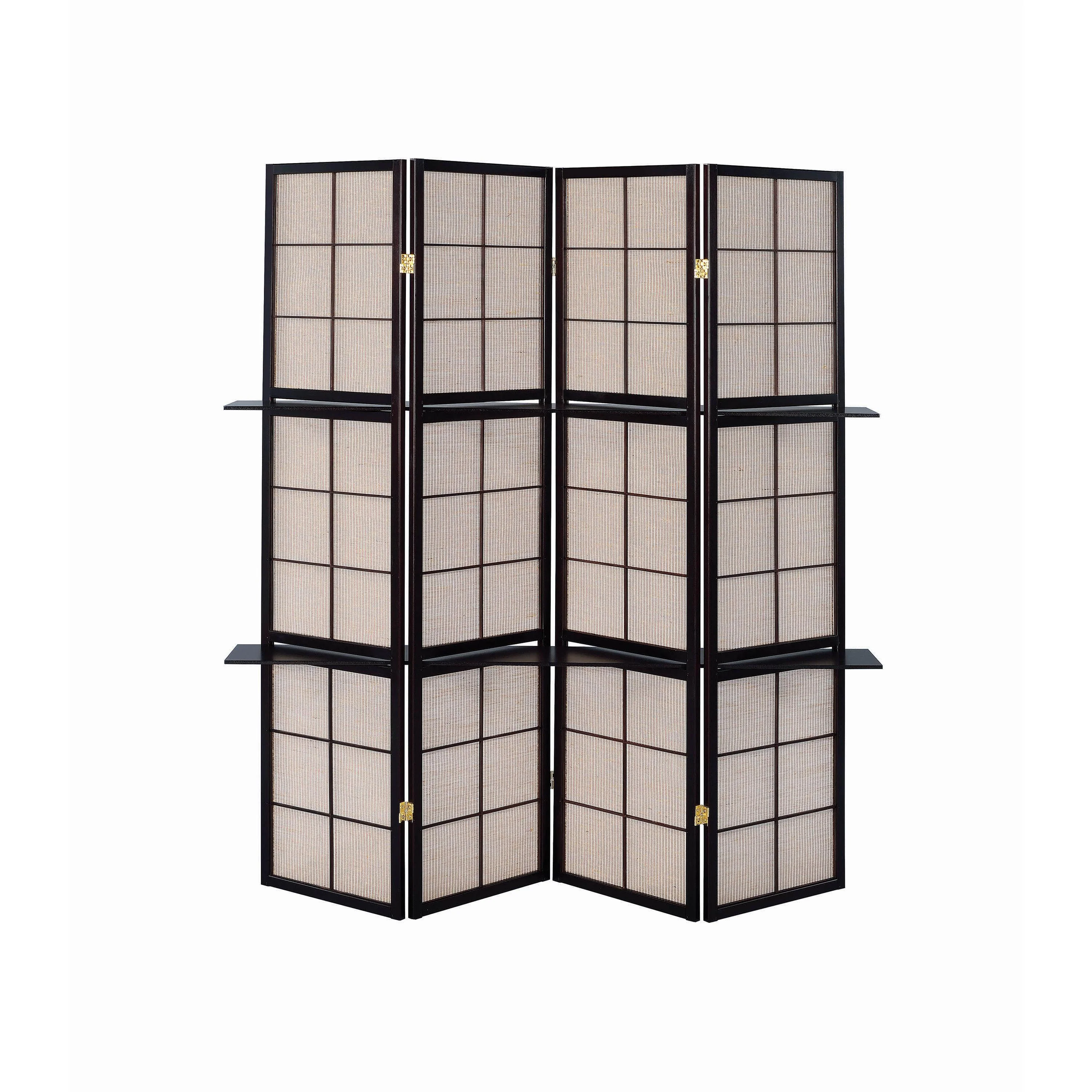 Coaster Furniture Iggy 900166 4-Panel Room Divider Folding Shoji Screen - Cappuccino - Image 2