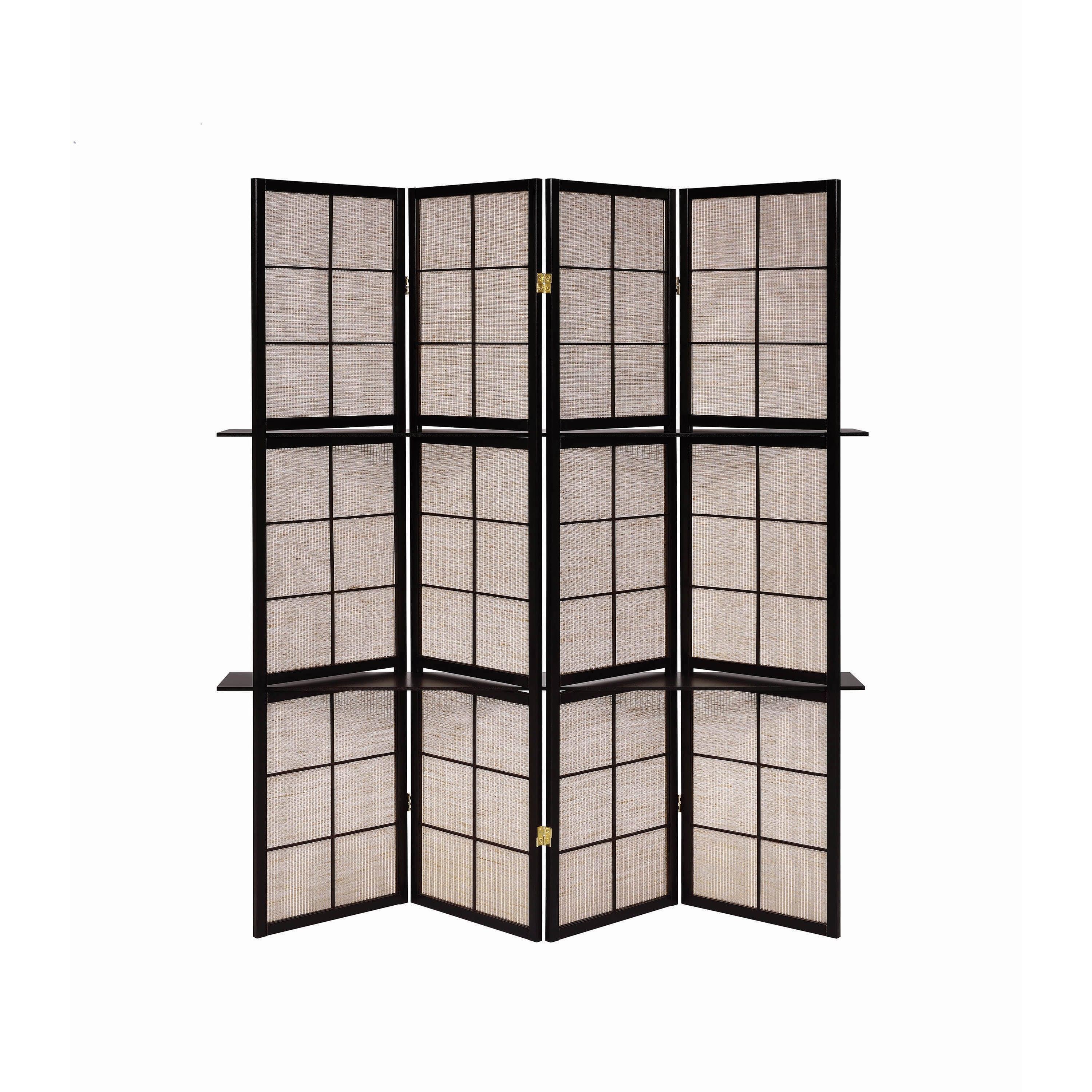 Coaster Furniture Iggy 900166 4-Panel Room Divider Folding Shoji Screen - Cappuccino - Image 3