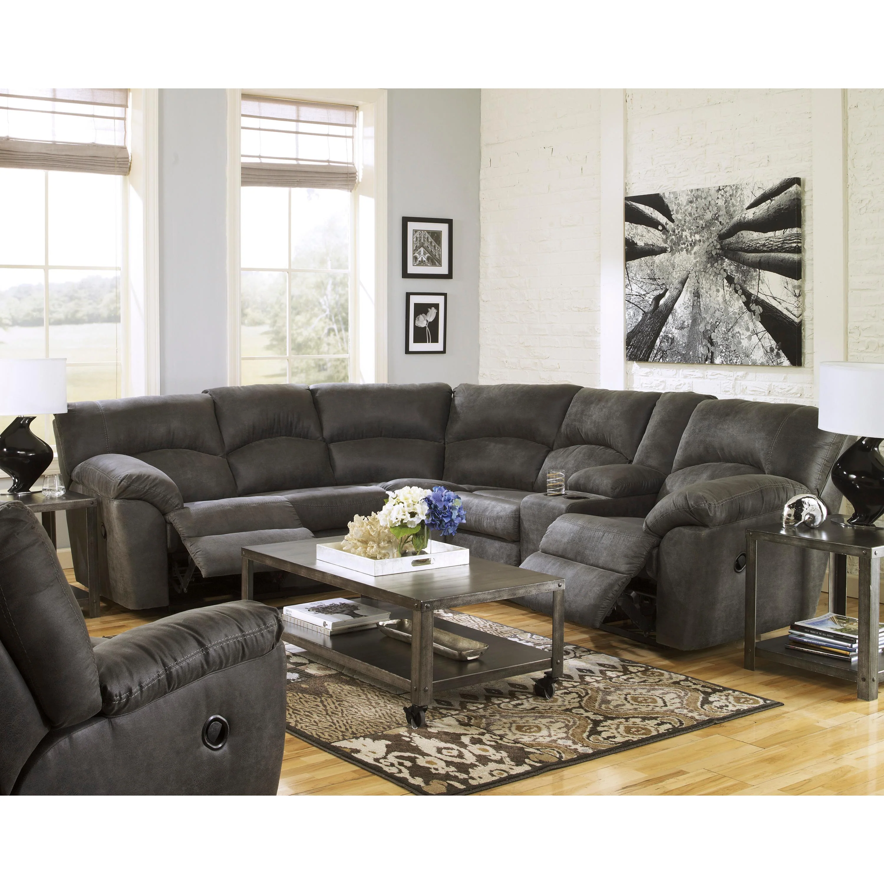 Signature Design by Ashley Tambo Rocker Leather Look Recliner 2780125 - Image 3