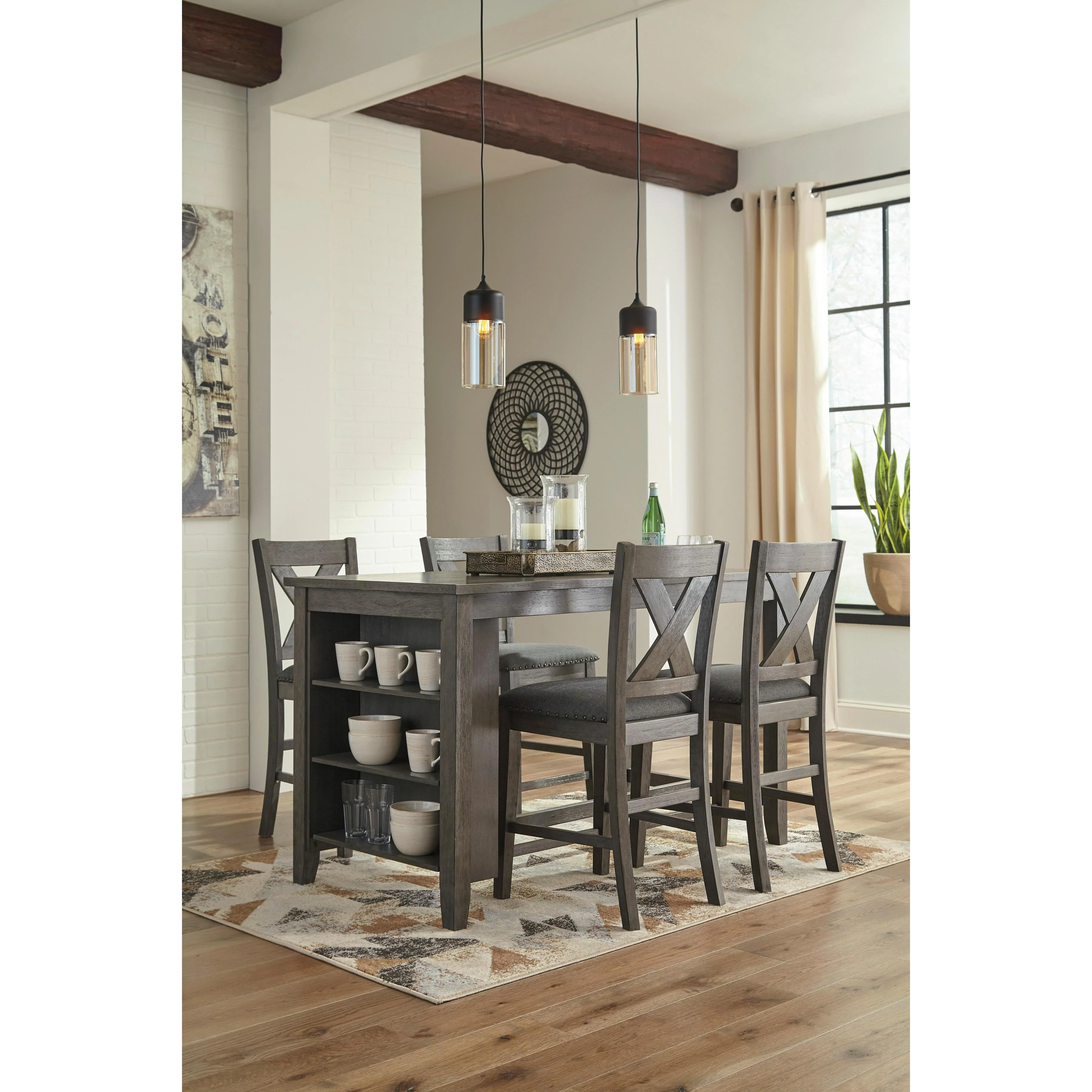 Signature Design by Ashley Caitbrook D388D2 5 pc Counter Height Dining Set - Image 1