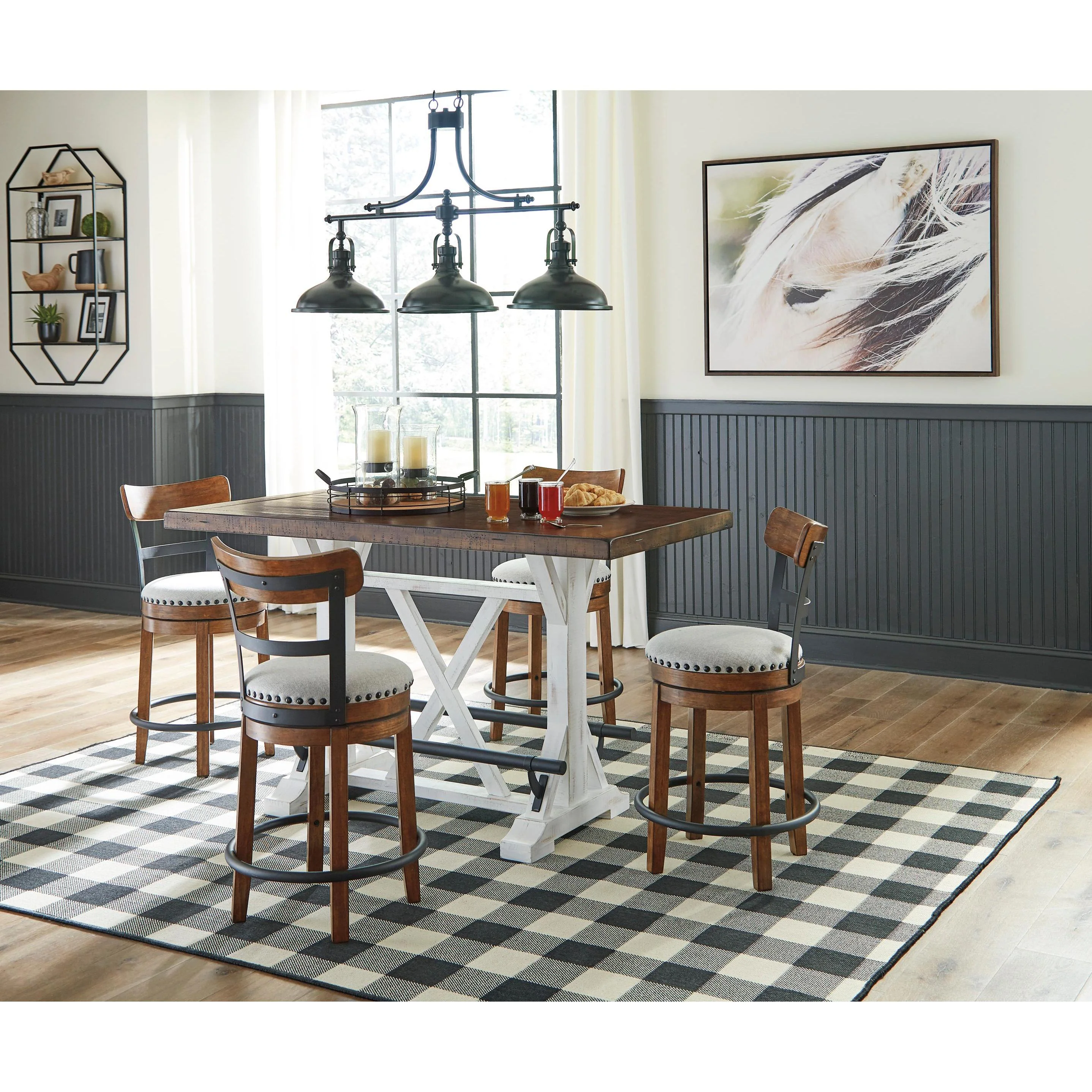 Signature Design by Ashley Valebeck D546D5 5 pc Counter Height Dining Set - Image 1