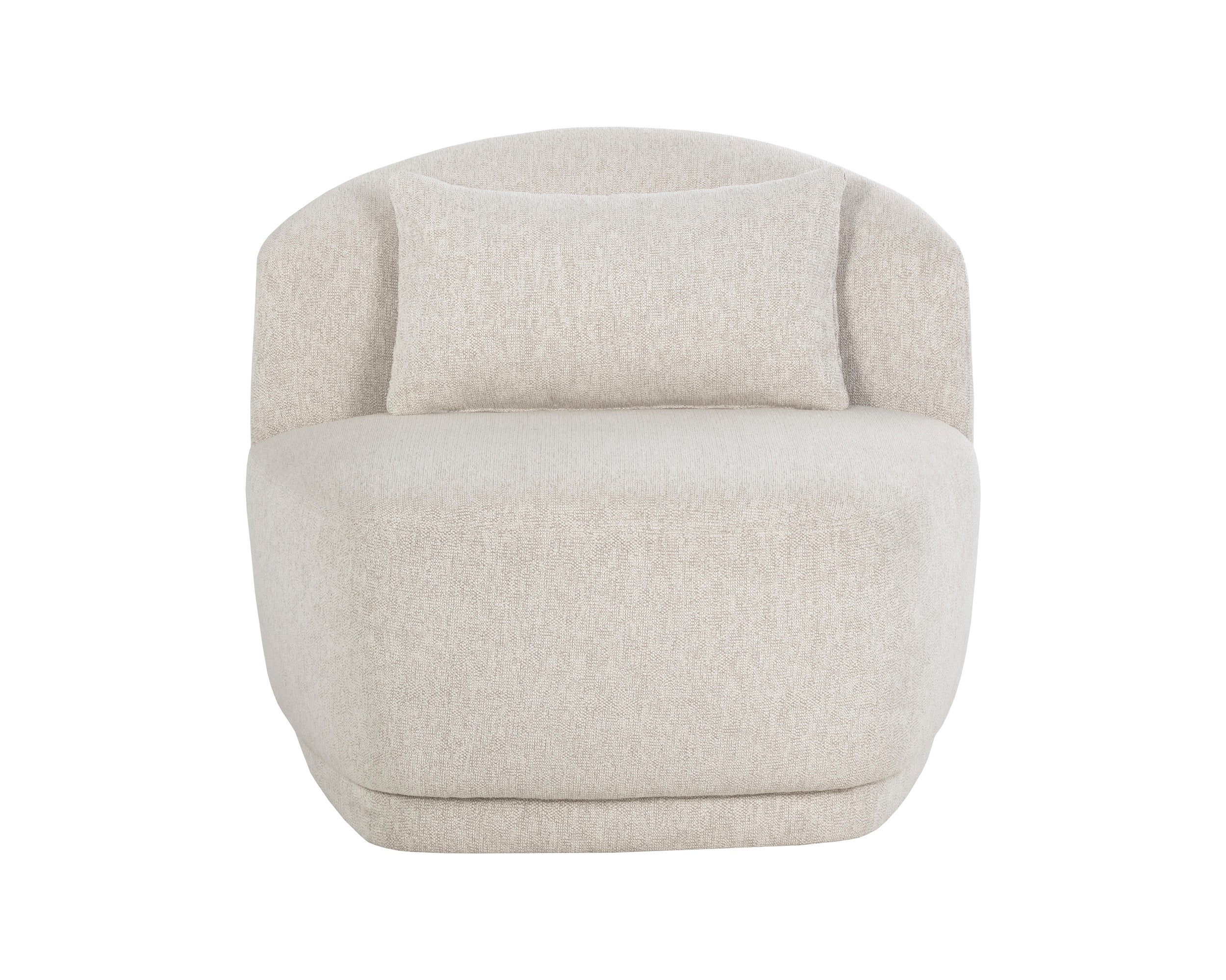 Soraya Swivel Armless Chair - Dove Cream - Image 2