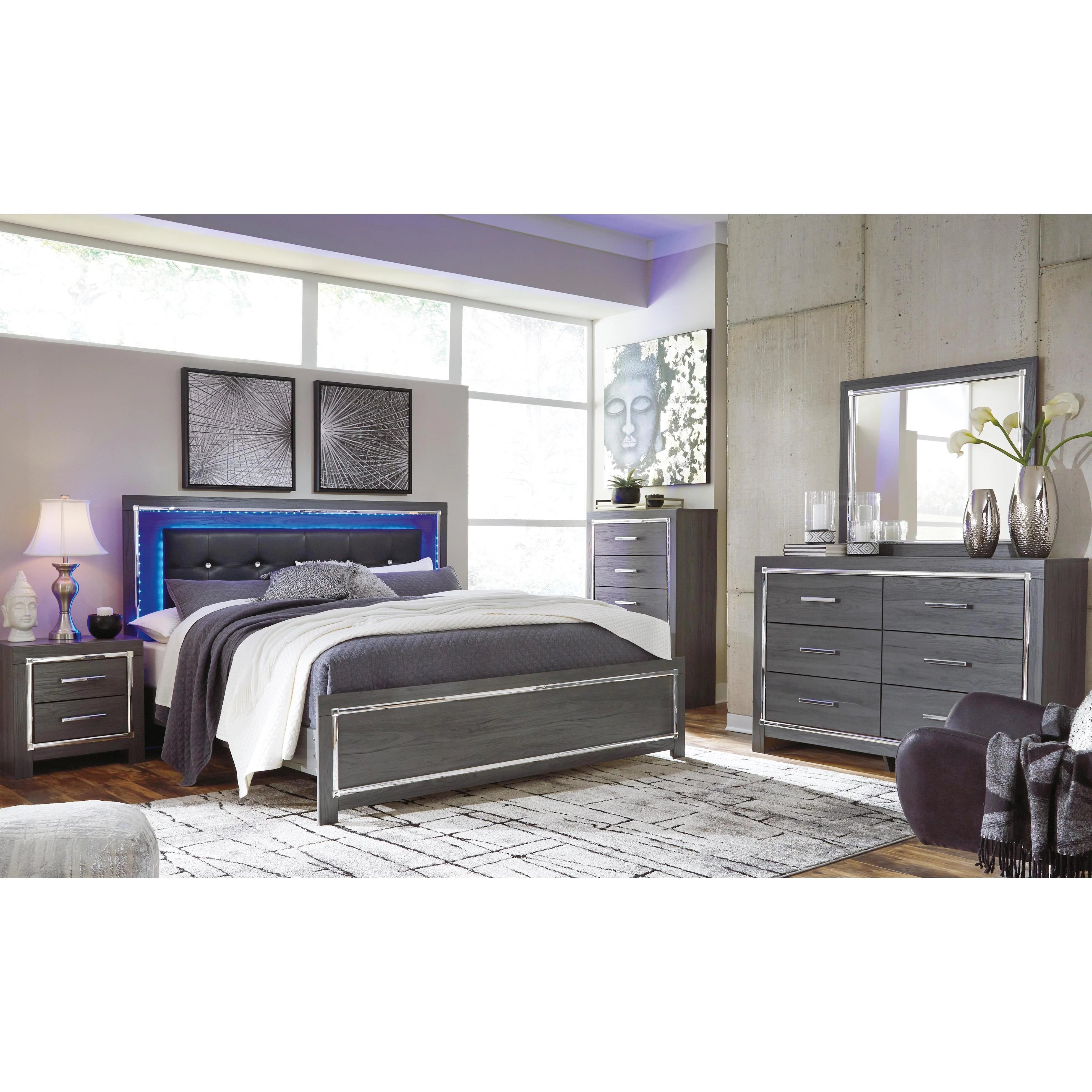 Signature Design by Ashley Lodanna B214B19 6 pc King Panel Bedroom Set - Image 1