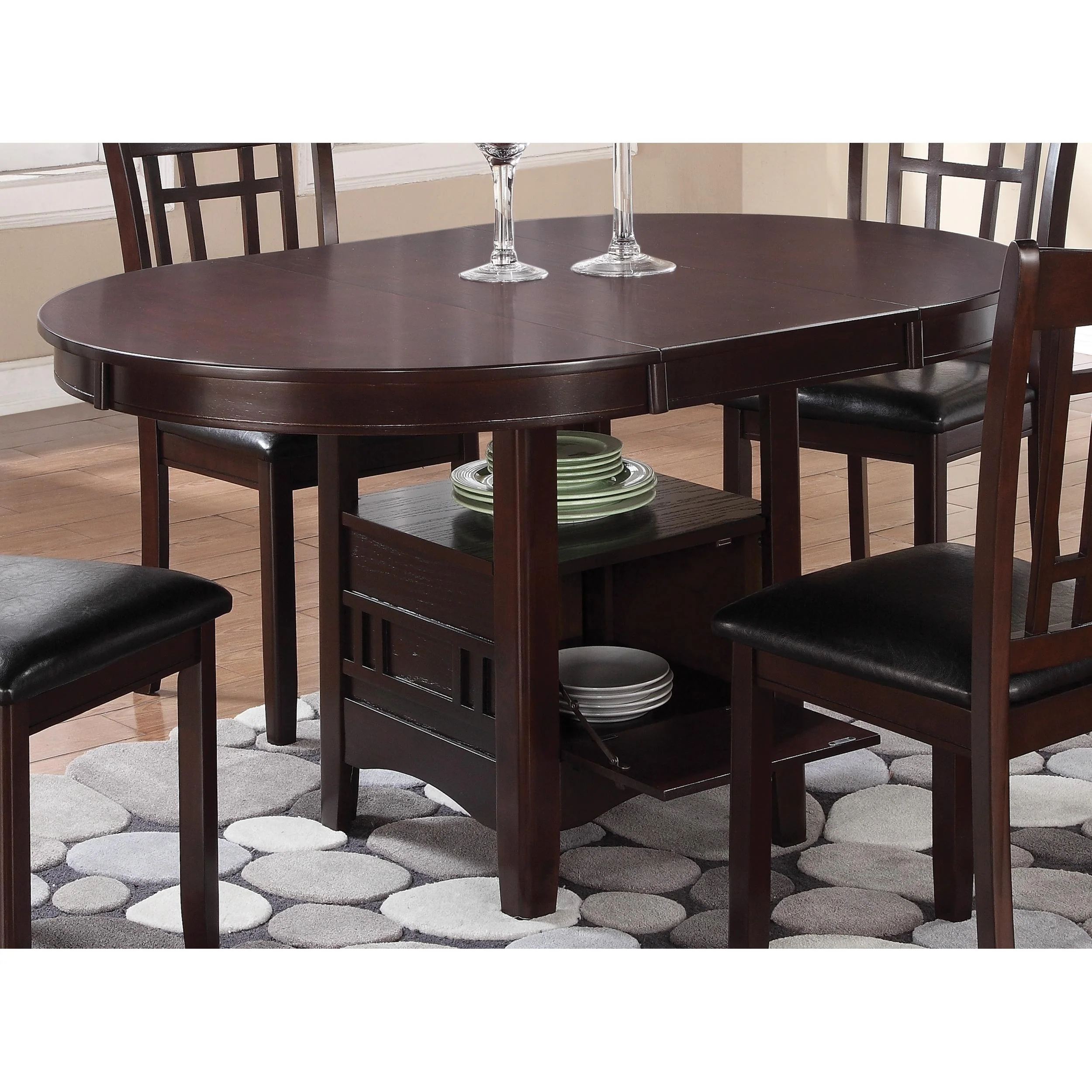 Coaster Furniture Lavon 102671 Oval 60-inch Extension Leaf Dining Table - Espresso - Image 1