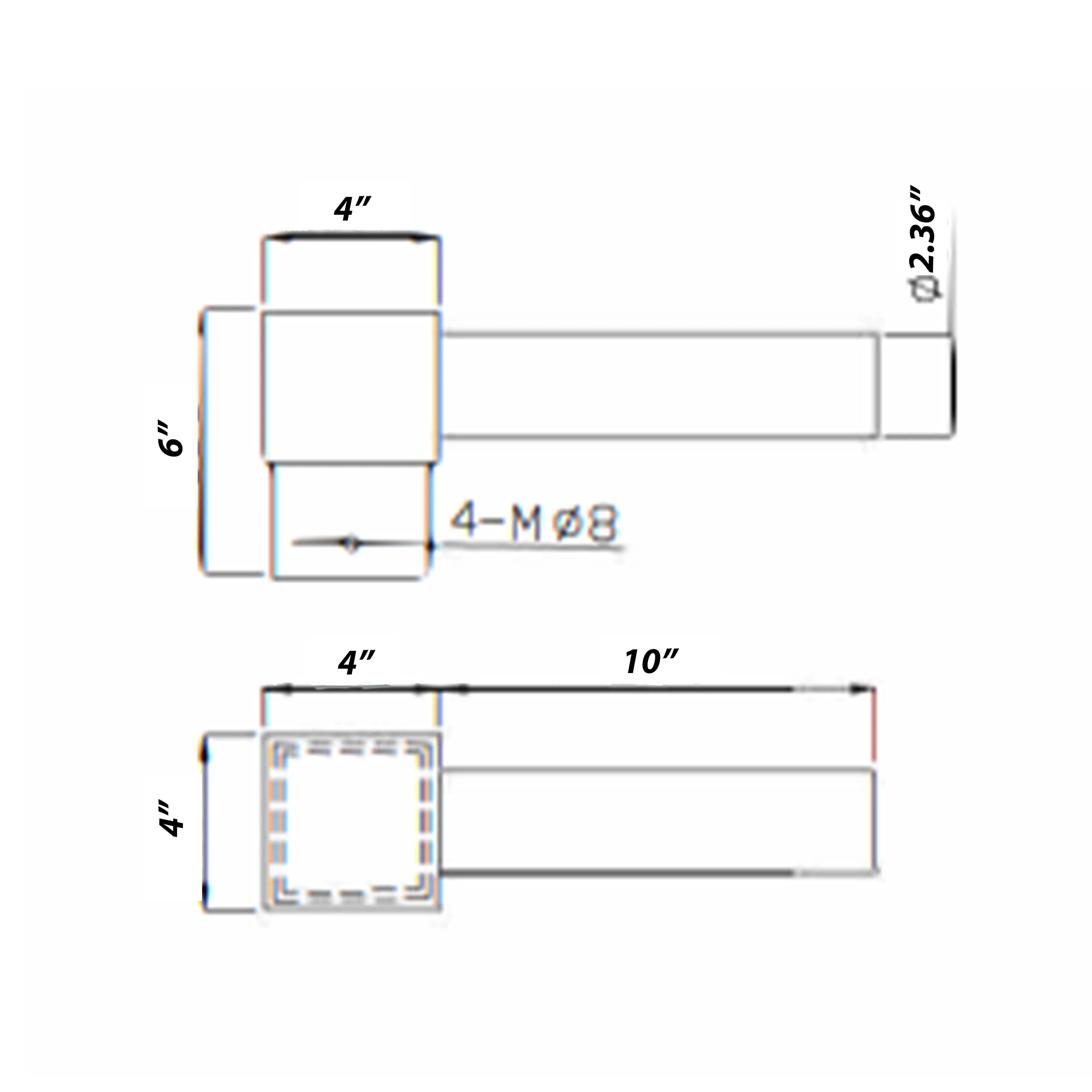 Single Spoke Arm Bracket Square Base - Image 3