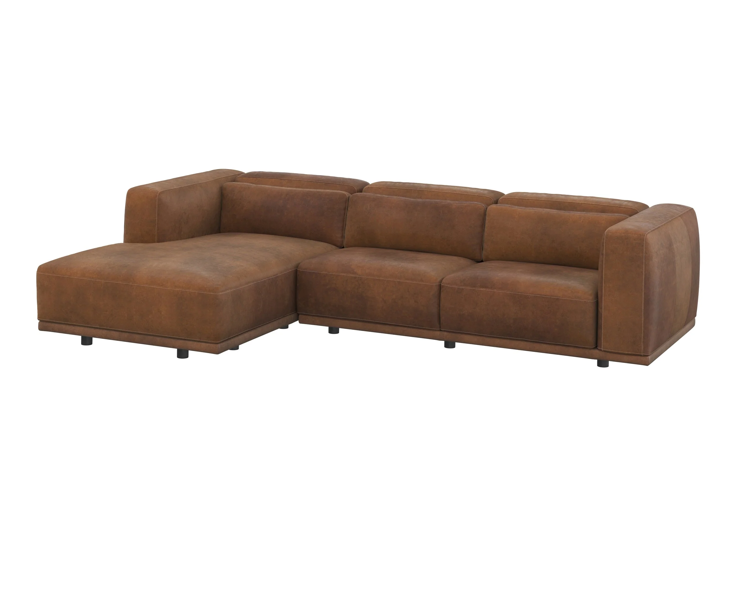 Beau Sofa Chaise - Laf - Lucia Tobacco Leather - Image 3