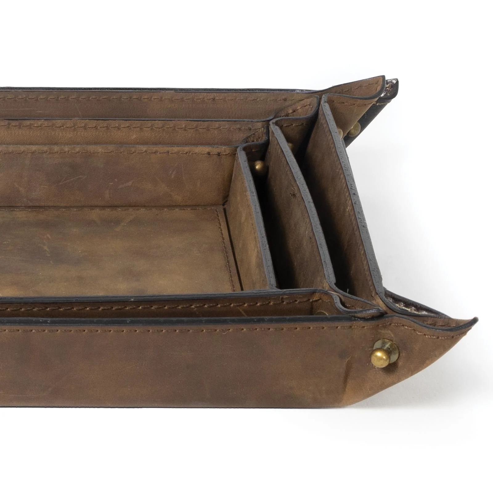 Derby Leather Tray Set | Brown - Image 3