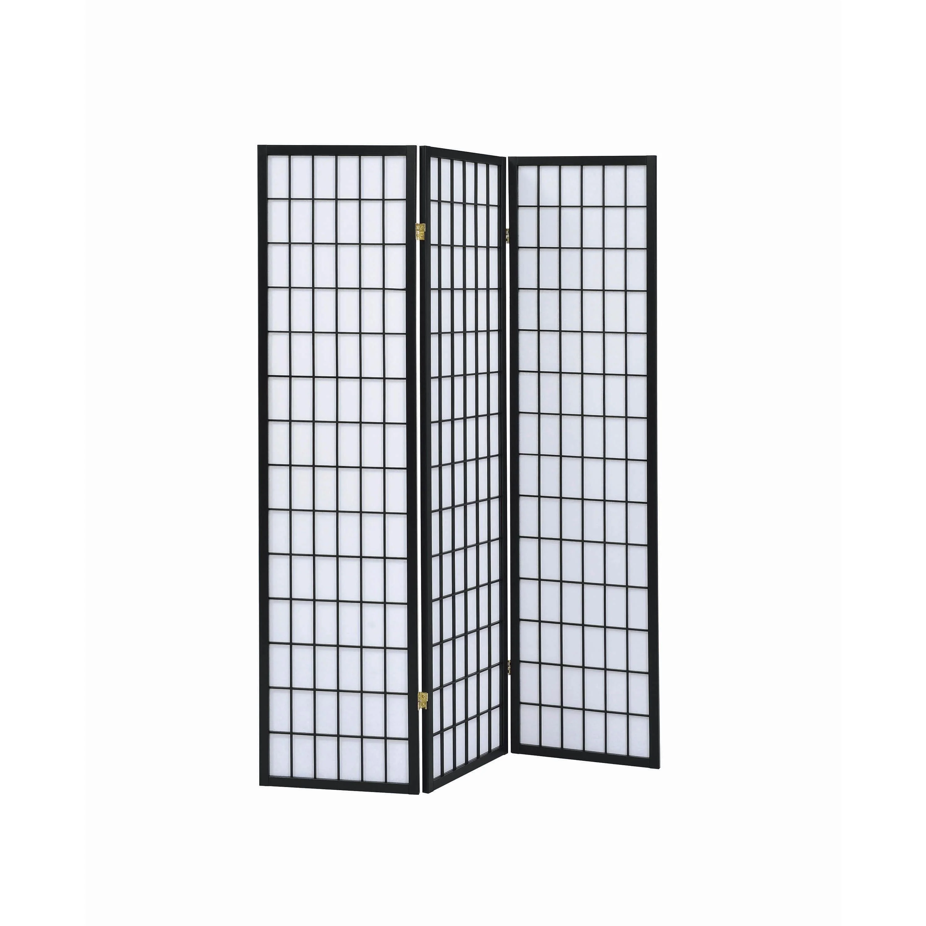 Coaster Furniture Carrie 4622 3-Panel Room Divider Folding Shoji Screen – Black