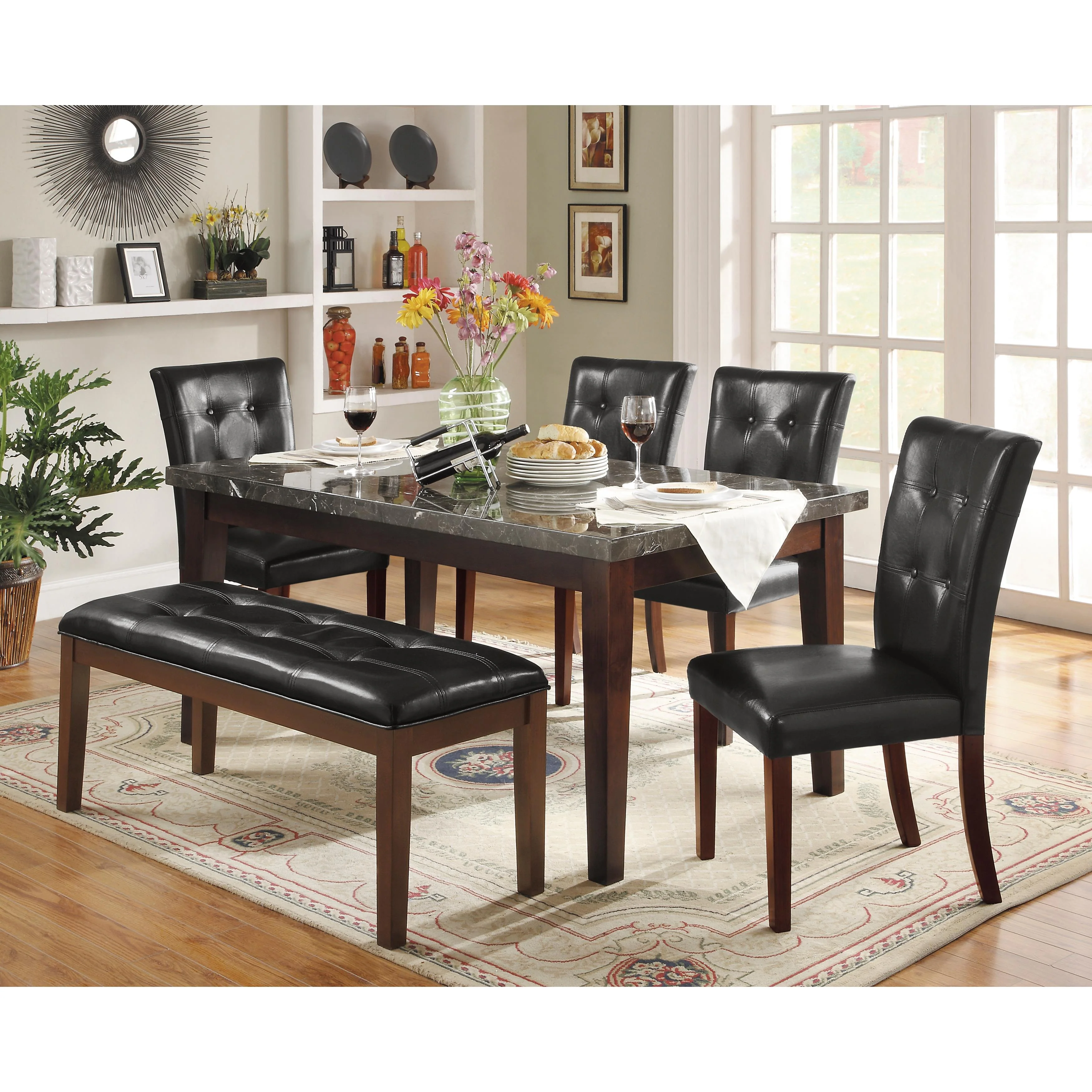 Homelegance Decatur 2456-64 Dining Table, Marble Top - Image 3