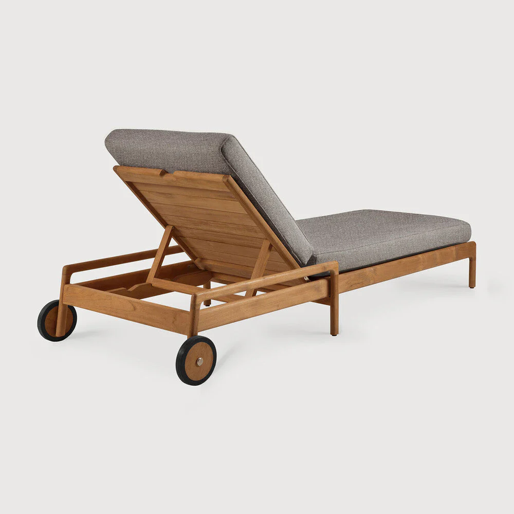 Jack Outdoor Adjustable Lounger | Teak | Mocha Fabric - Image 3