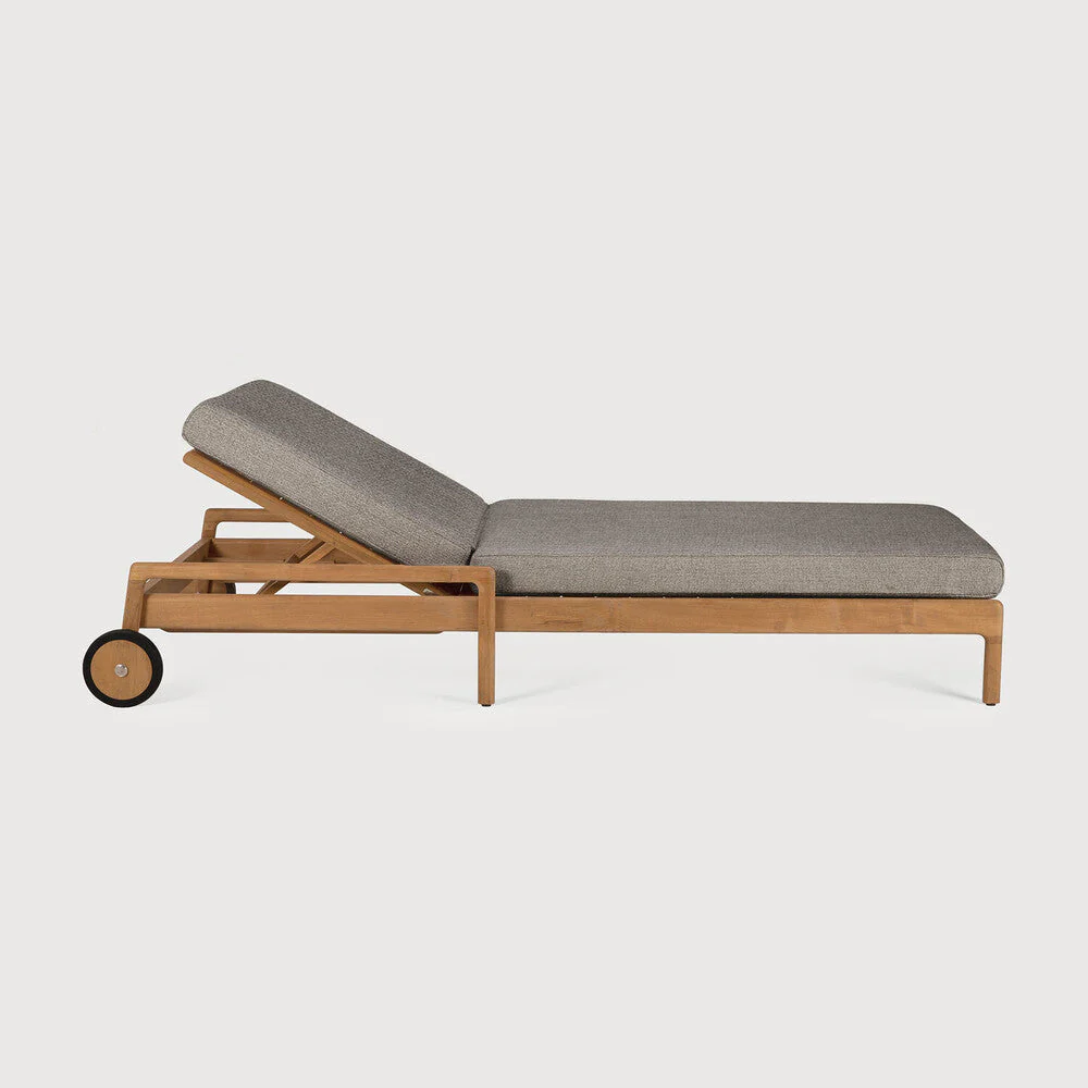 Jack Outdoor Adjustable Lounger | Teak | Mocha Fabric