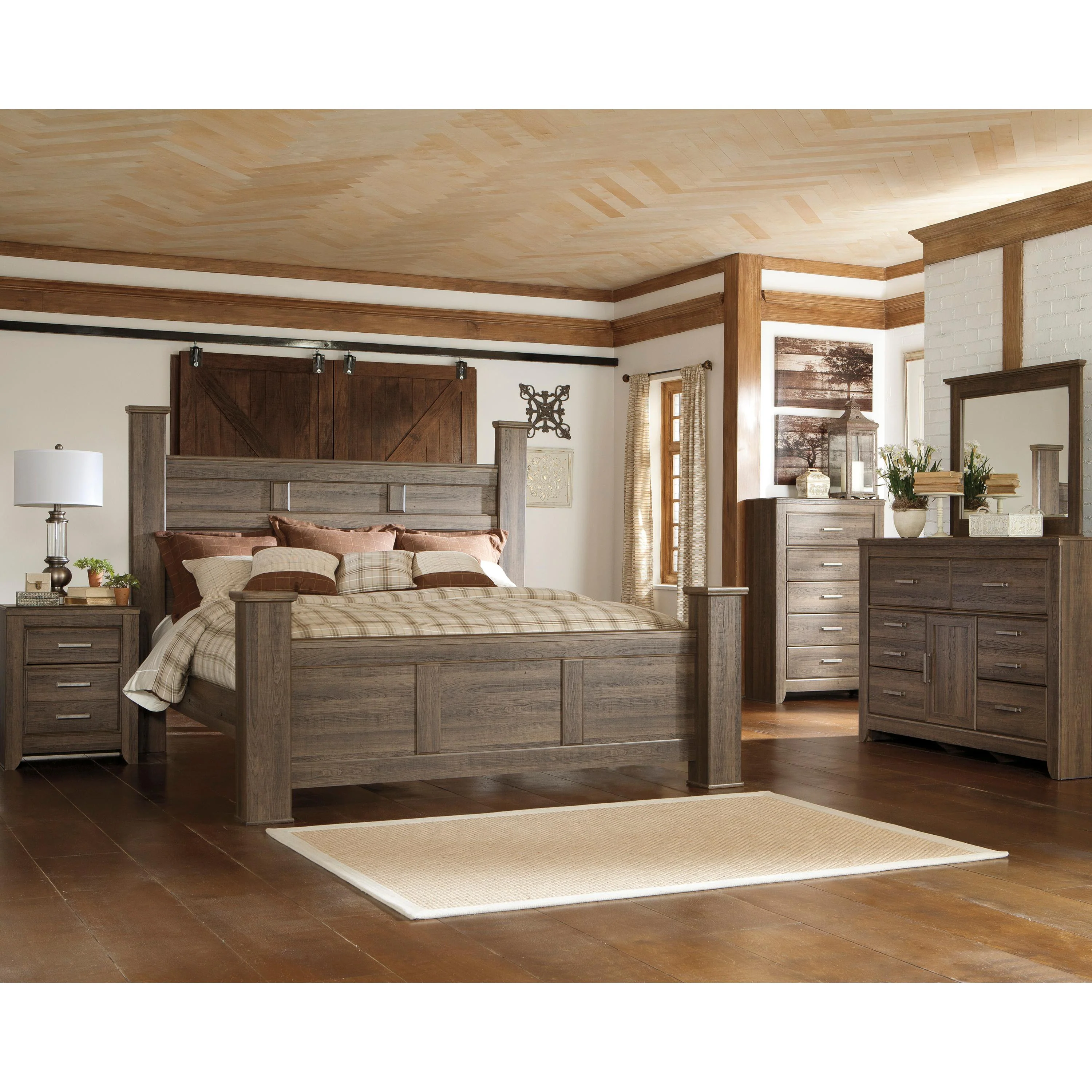 Signature Design by Ashley Juararo B251B31 7 pc King Poster Bedroom Set - Image 1