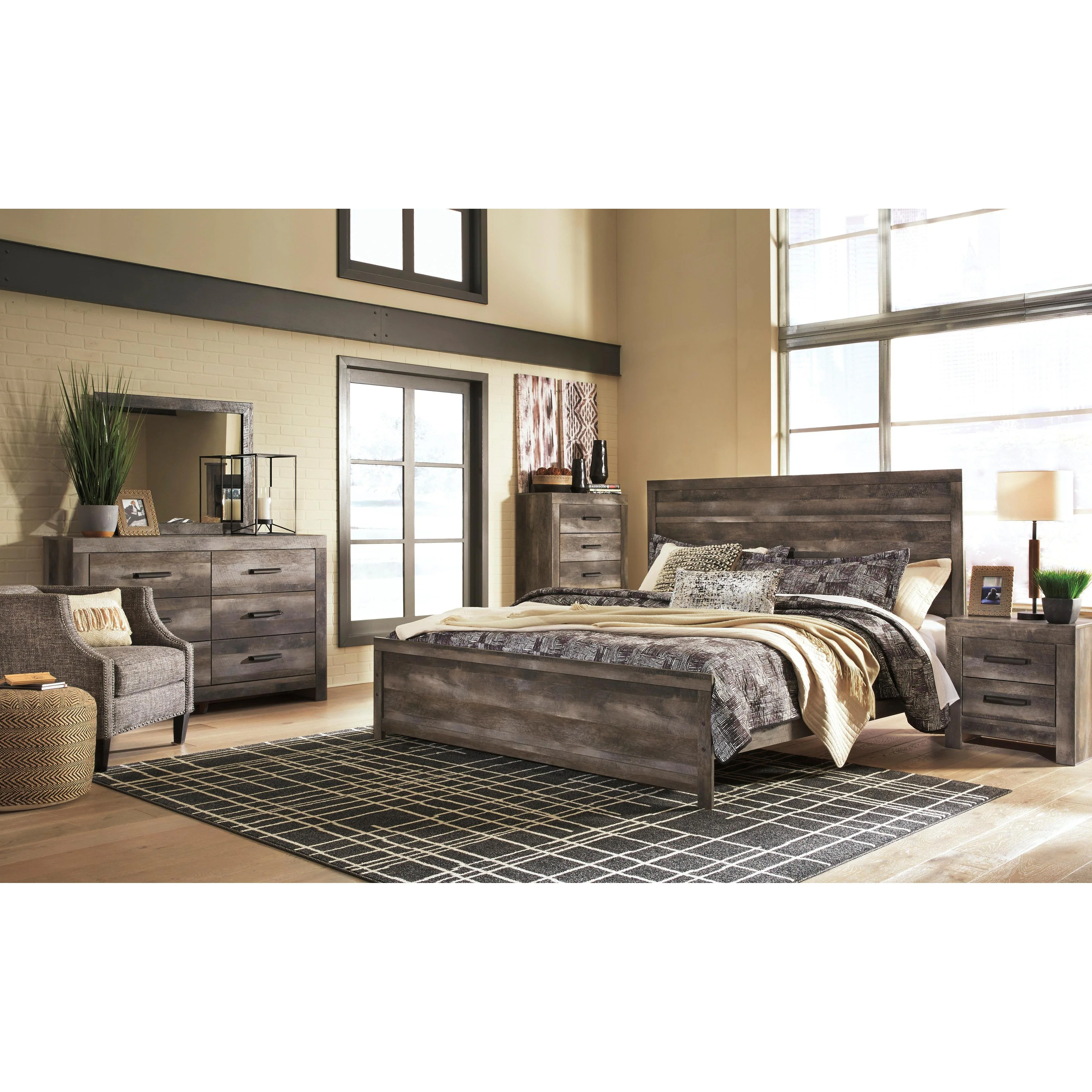 Signature Design by Ashley Wynnlow B440 7 pc King Panel Bedroom Set - Image 1
