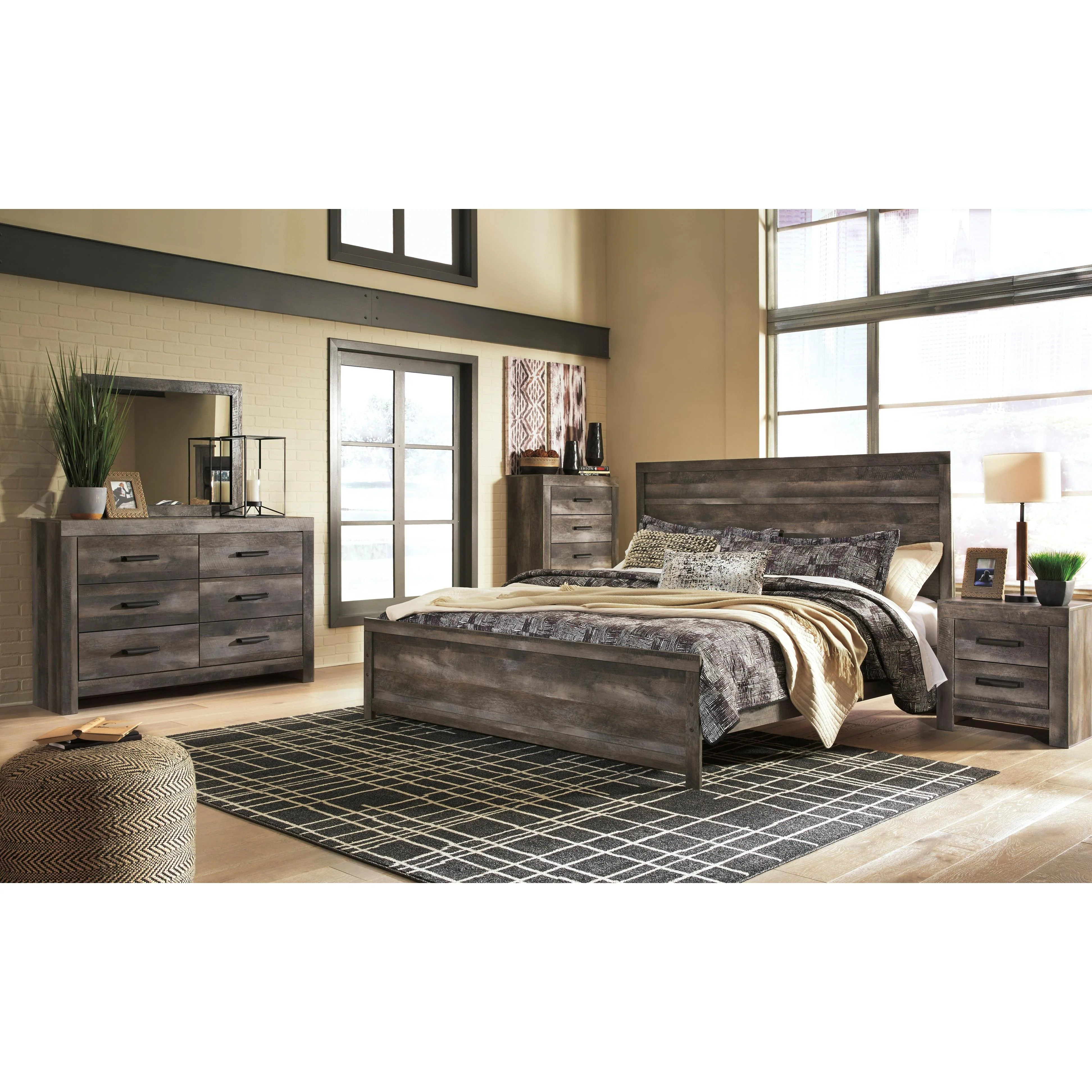 Signature Design by Ashley Wynnlow B440 7 pc King Panel Bedroom Set - Image 2