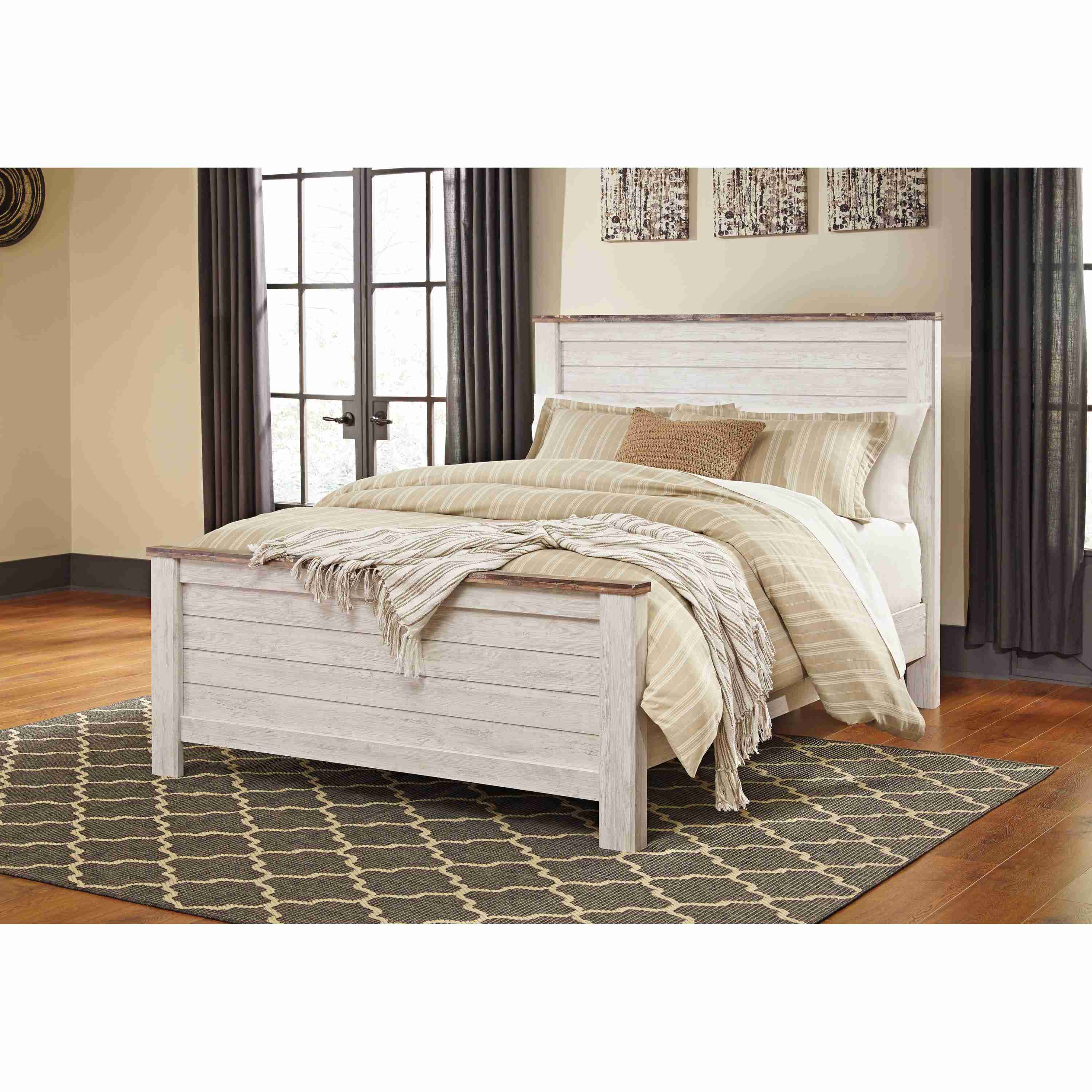 Signature Design by Ashley Willowton B267 7 pc Queen Panel Bedroom Set - Image 2
