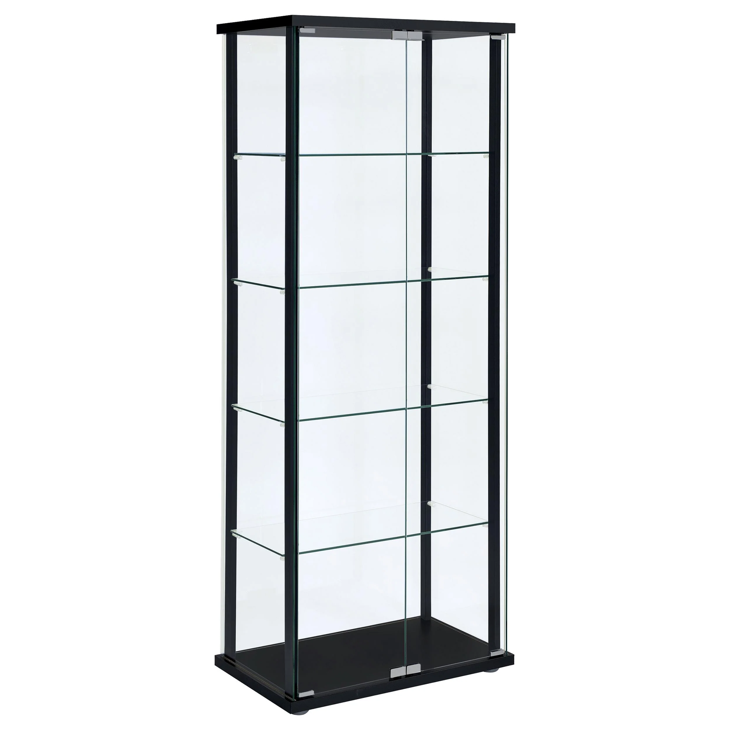 Coaster Furniture Delphinium 950170 5-shelf Clear Glass Curio Display Cabinet – Black