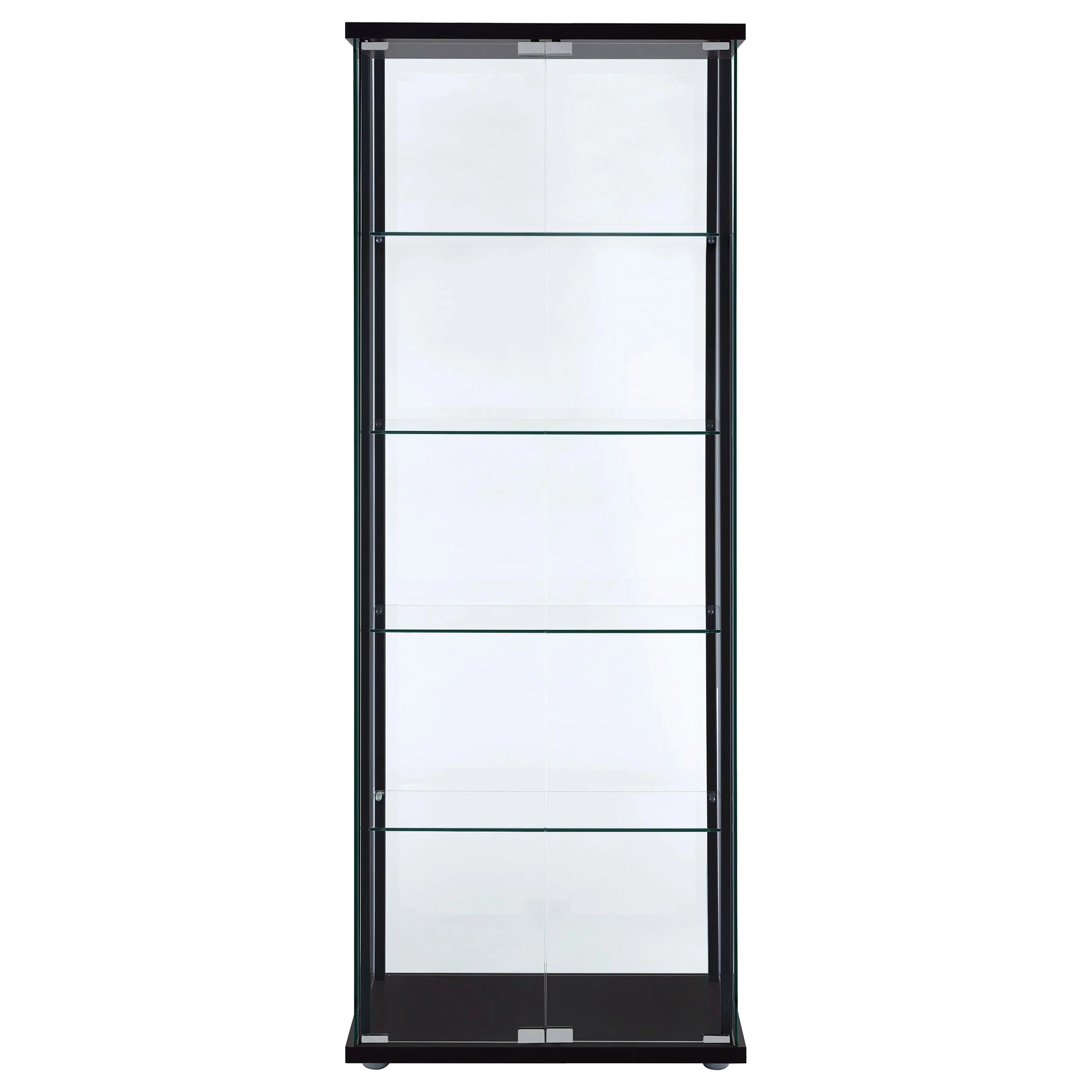 Coaster Furniture Delphinium 950170 5-shelf Clear Glass Curio Display Cabinet - Black - Image 2