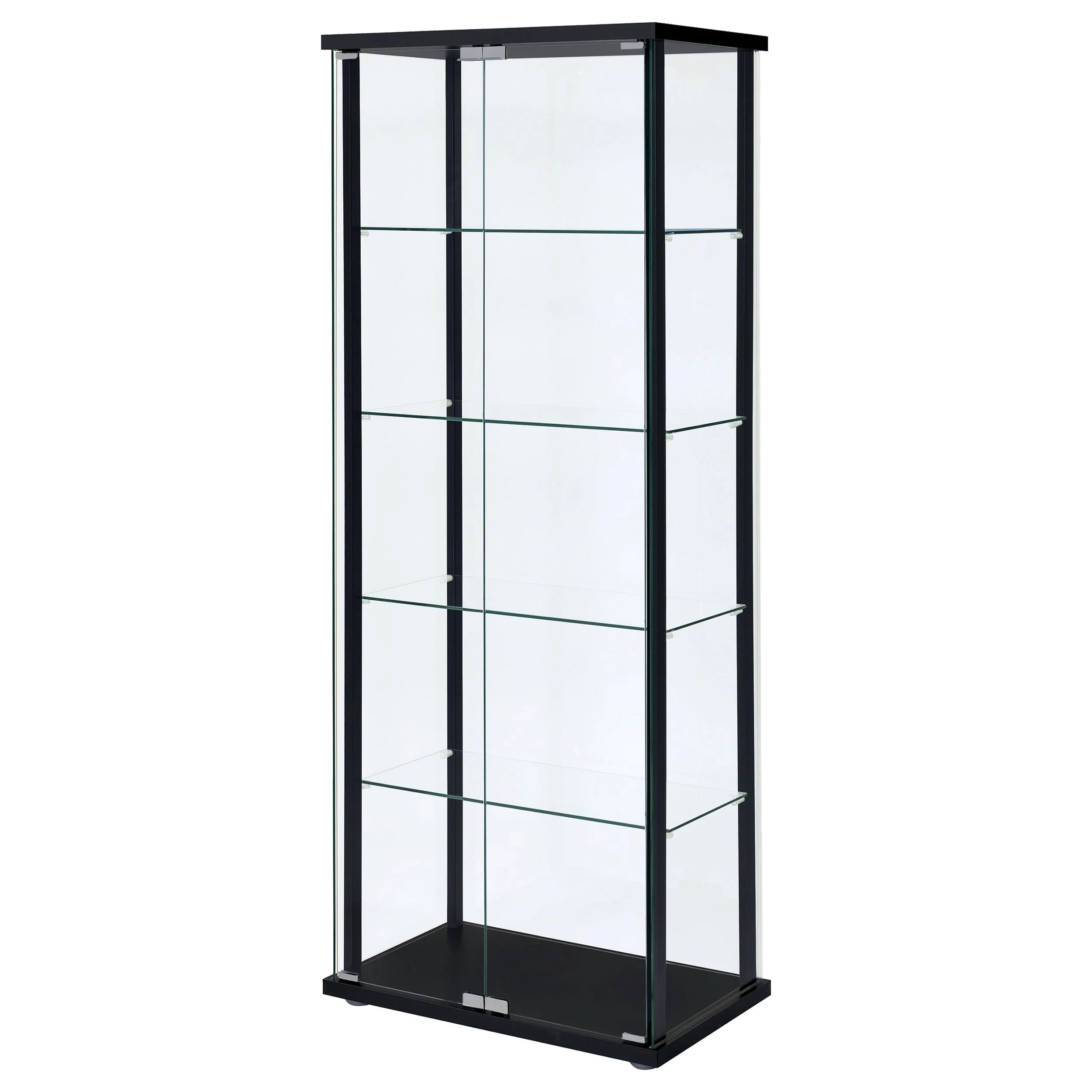 Coaster Furniture Delphinium 950170 5-shelf Clear Glass Curio Display Cabinet - Black - Image 3