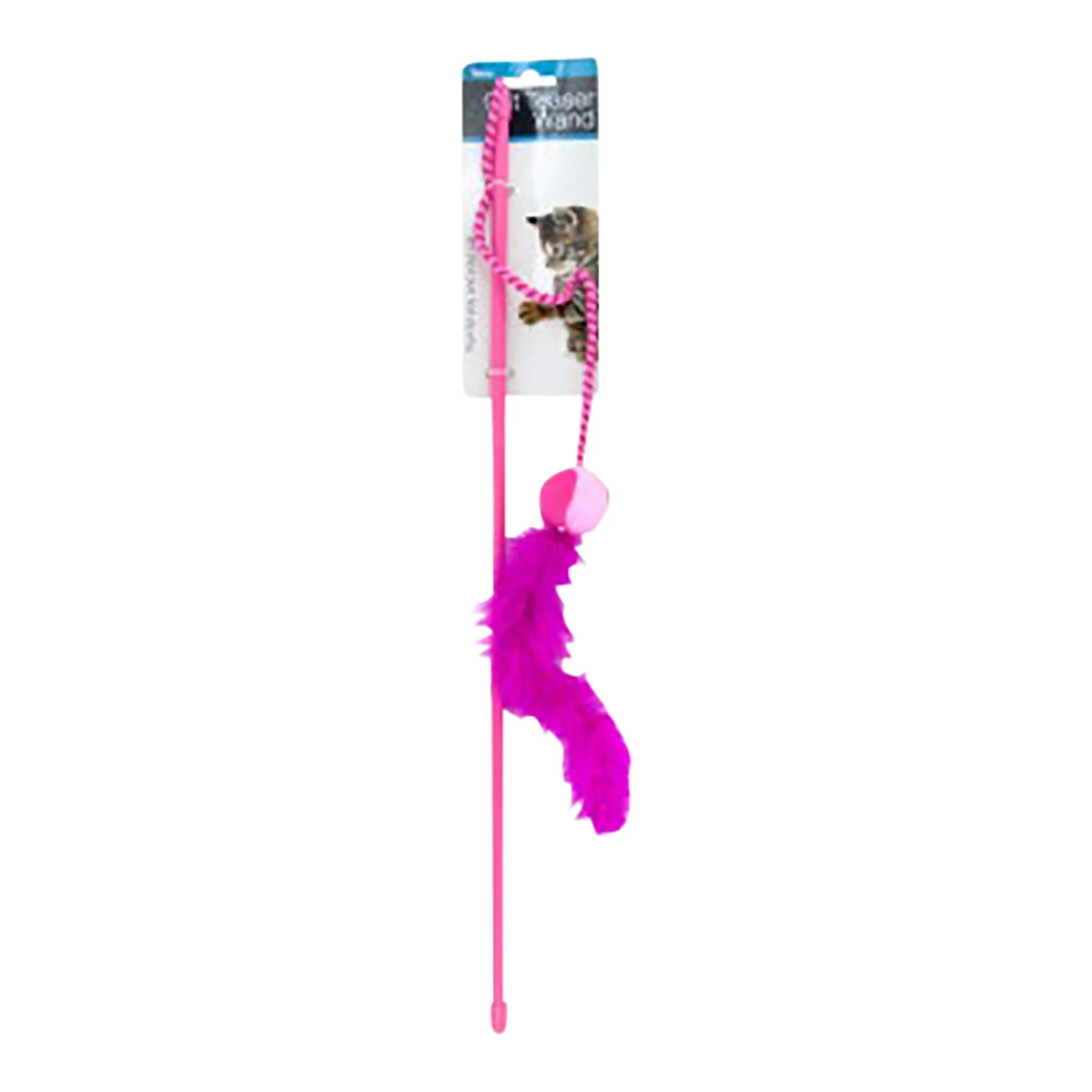 22″ Feather Wand Cat Toy, Assorted Colors