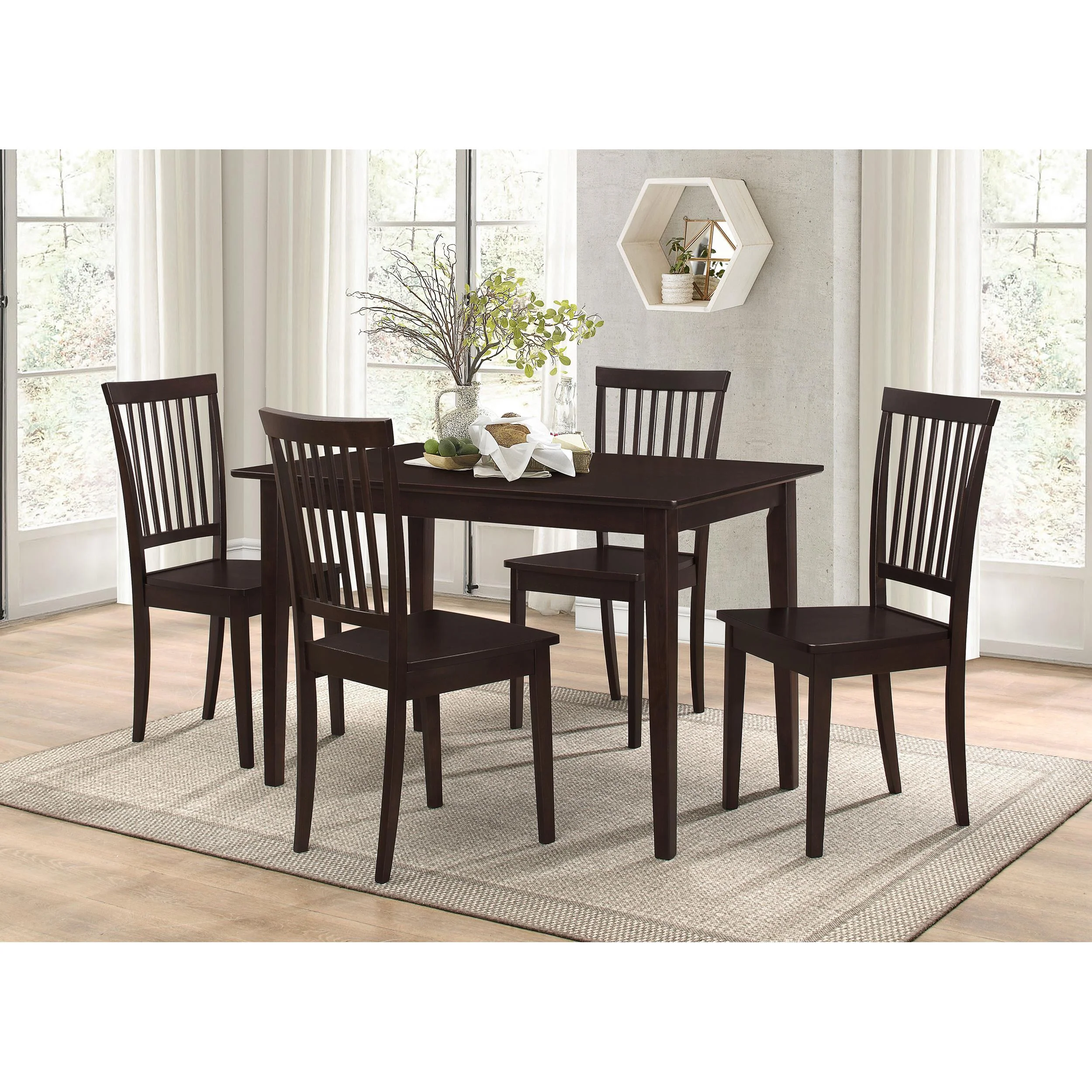 Coaster Furniture Gomez 150152 5-piece Rectangular Dining Table Set - Cappuccino - Image 1