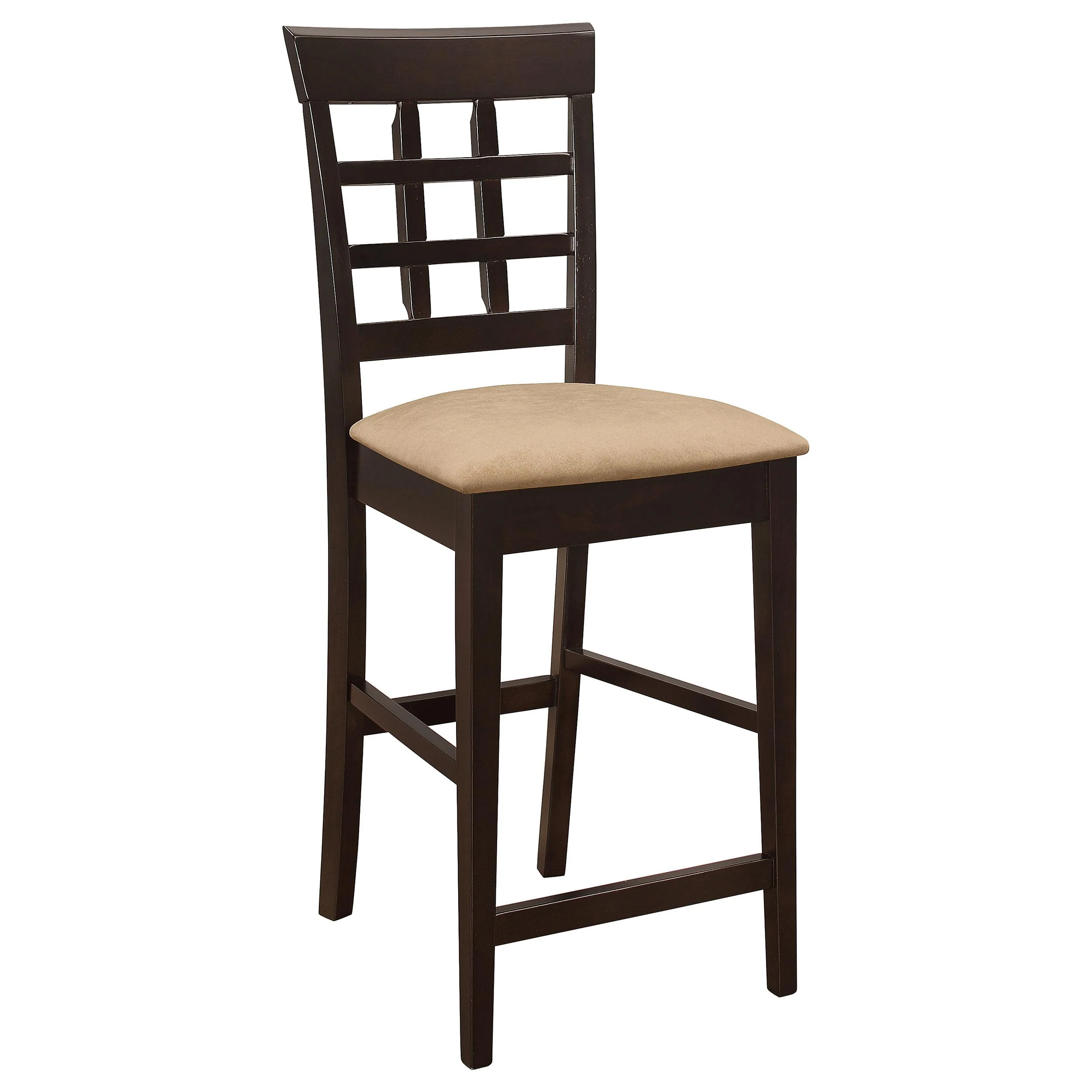 Coaster Furniture Gabriel 100209 Lattice Back Counter Chair - Cappuccino (Set of 2) - Image 1