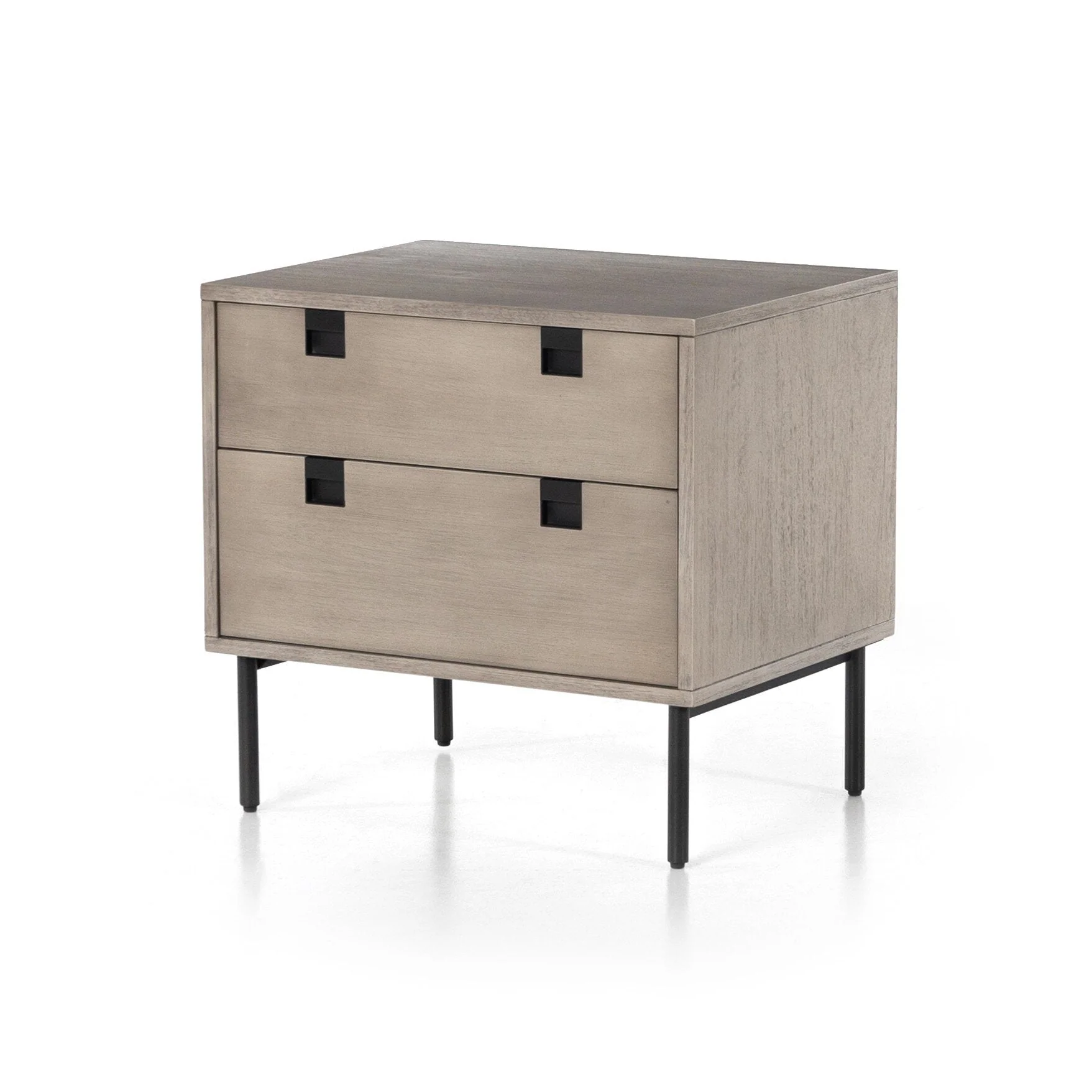 Carly 2 Drawer Nightstand - Grey Wash Veneer - Image 2