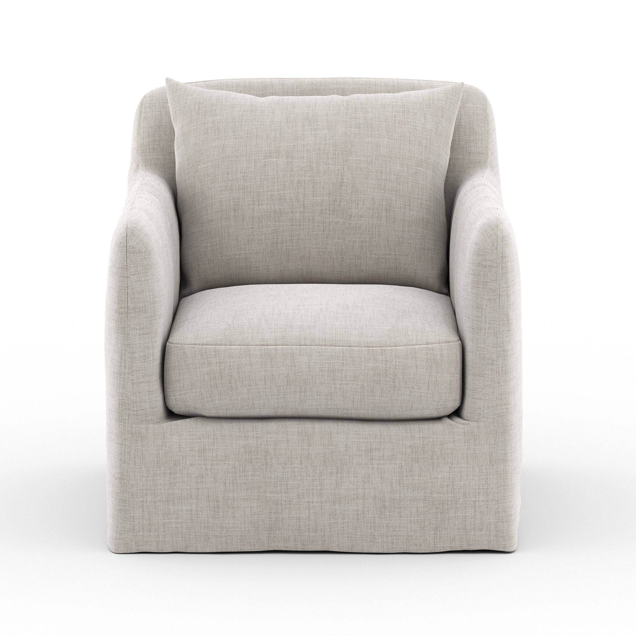 Dade Outdoor Slipcover Swivel Chair - Venao Grey - Image 1