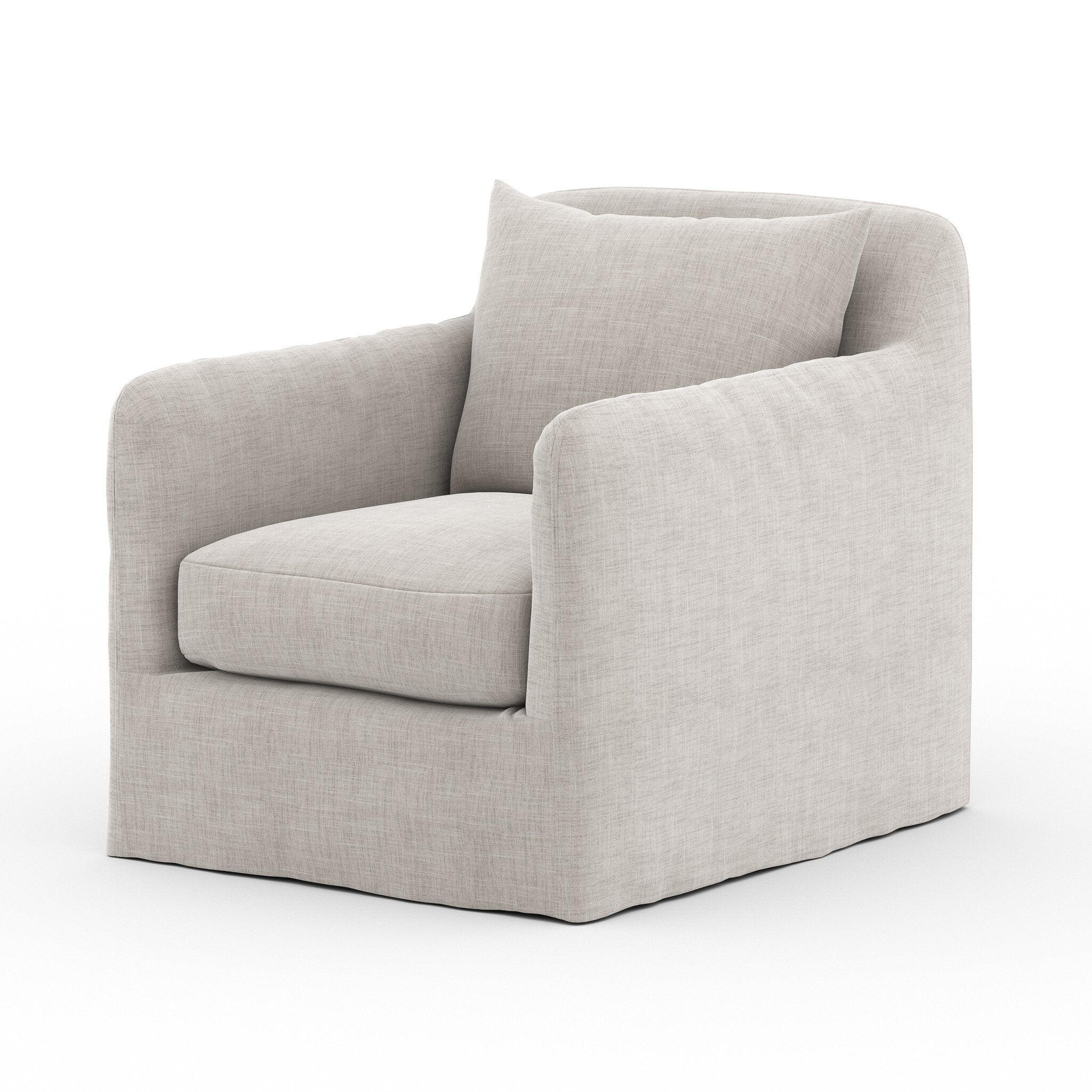 Dade Outdoor Slipcover Swivel Chair - Venao Grey - Image 2
