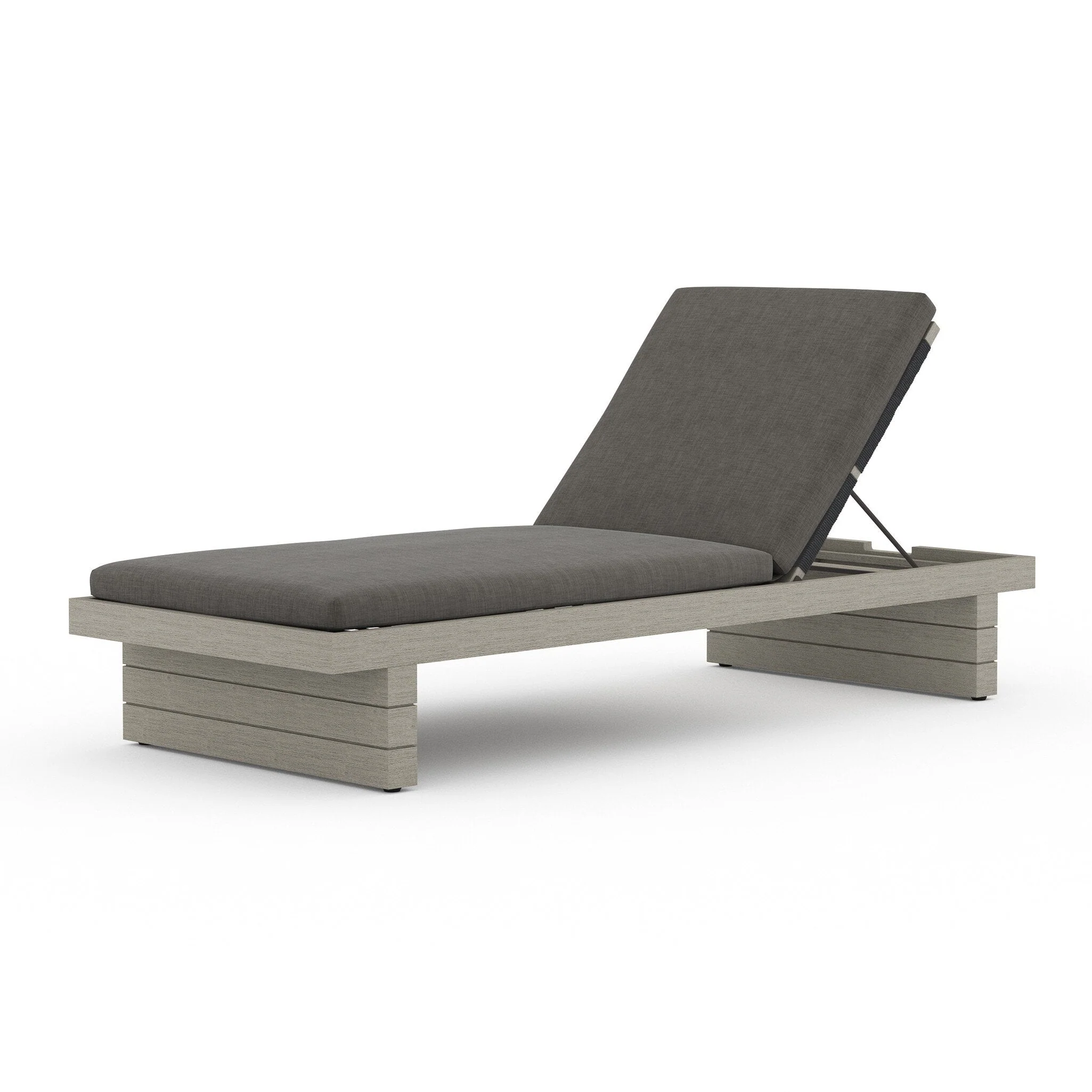 Leroy Outdoor Chaise - Weathered Grey - Venao Charcoal - Image 2