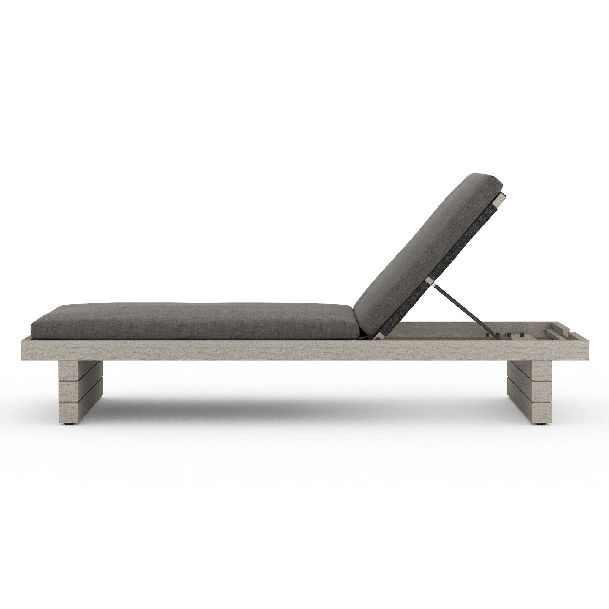 Leroy Outdoor Chaise - Weathered Grey - Venao Charcoal - Image 3