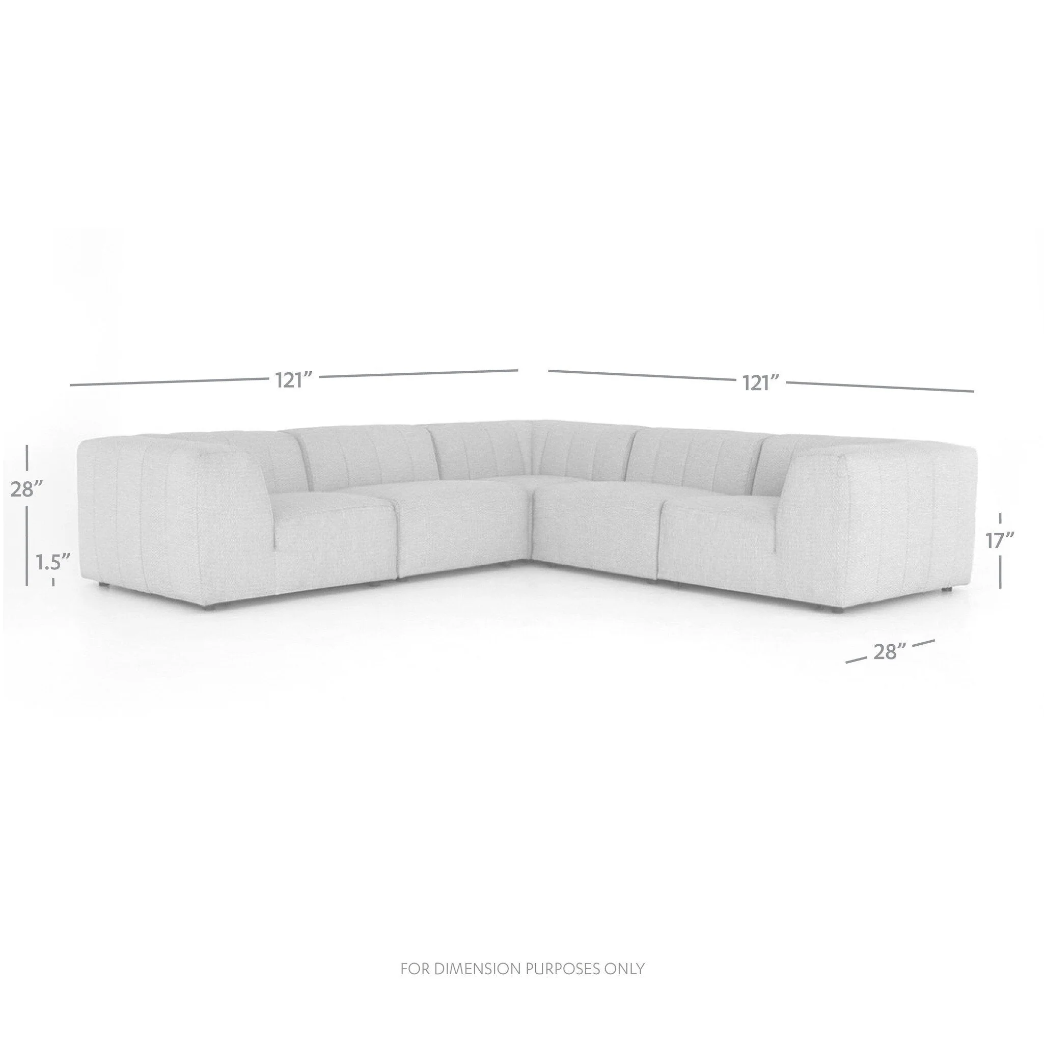 Gwen Outdoor 5-Piece Sectional - Faye Ash - Image 3