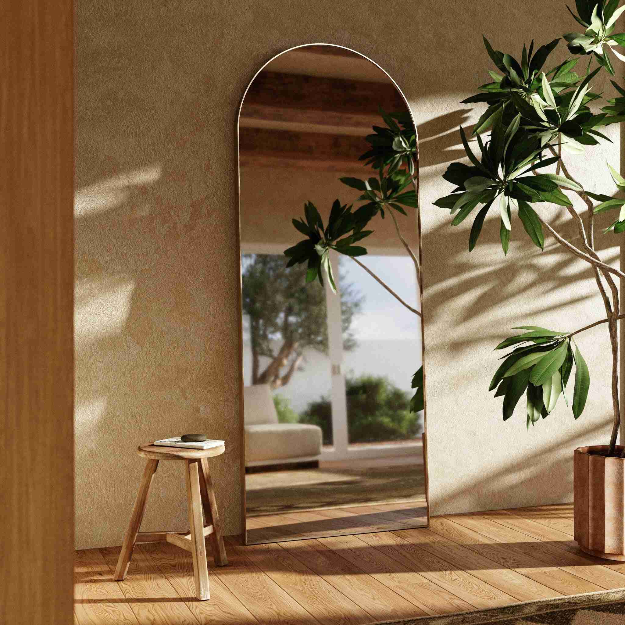 Georgina Floor Mirror - Polished Brass - Image 2
