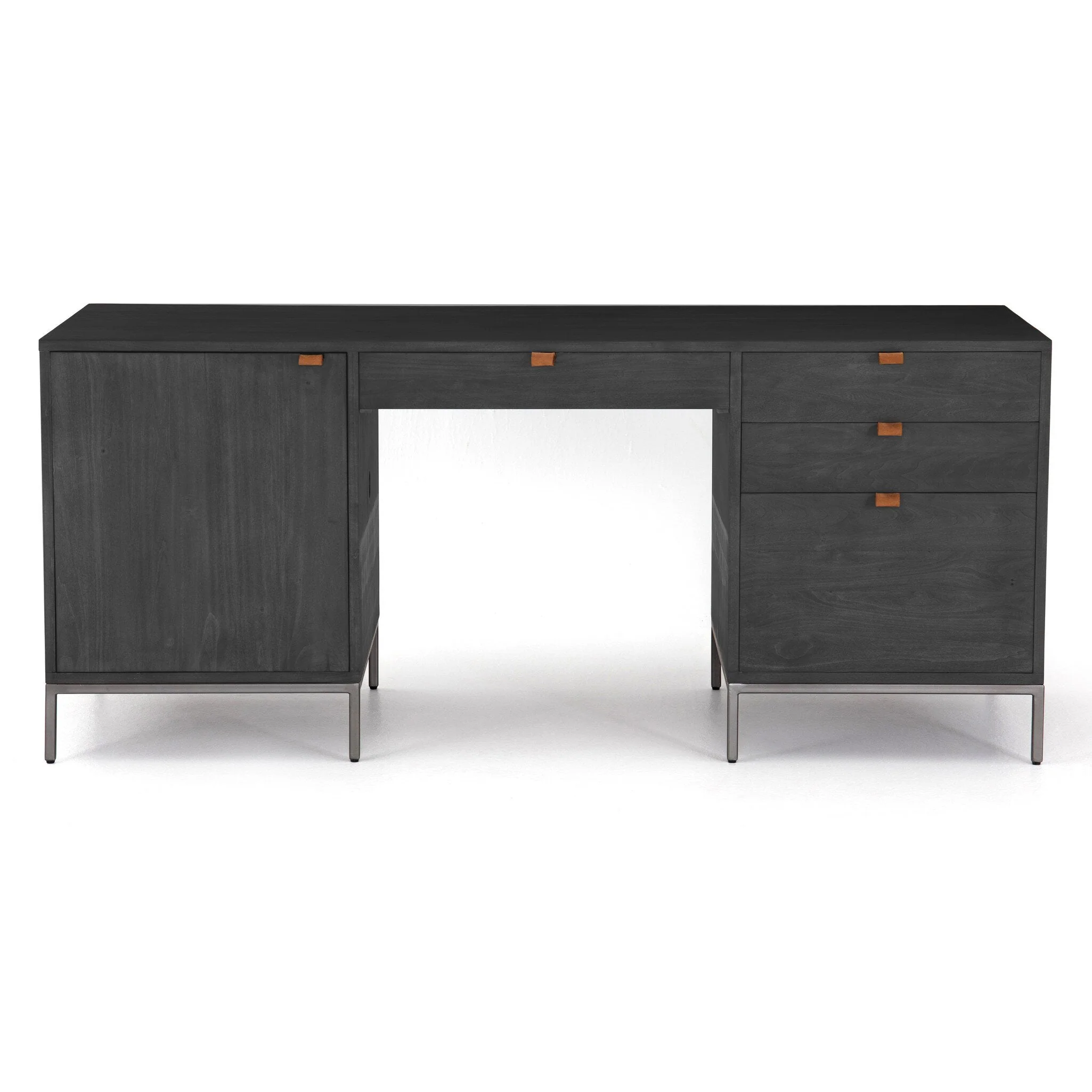 Trey Executive Desk – Black Wash Poplar