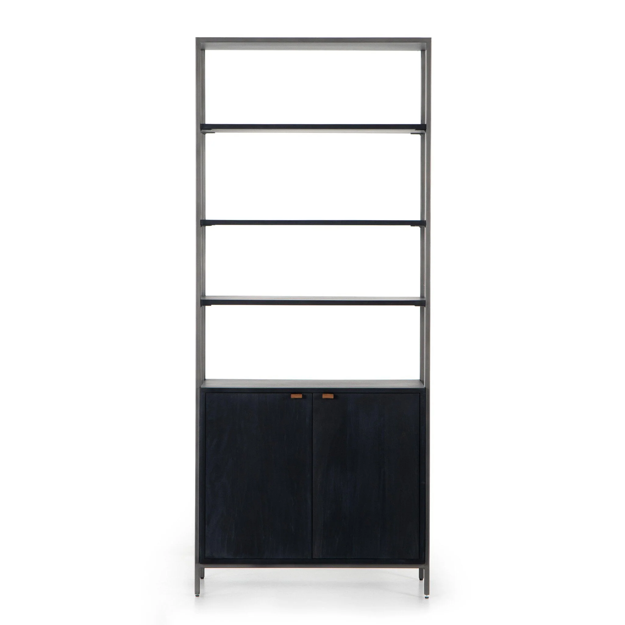 Trey Modular Wide Bookcase – Black Wash Poplar