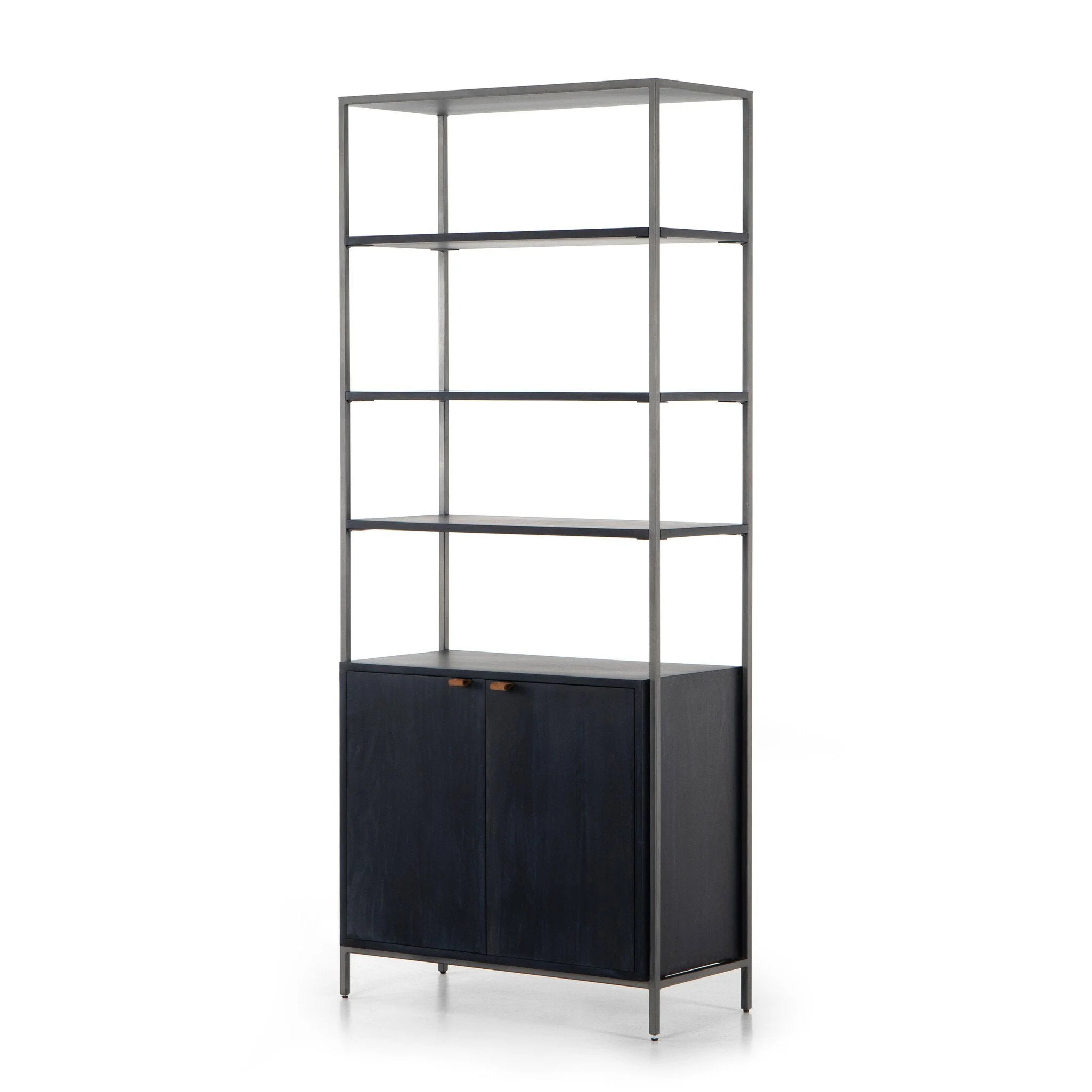 Trey Modular Wide Bookcase - Black Wash Poplar - Image 2