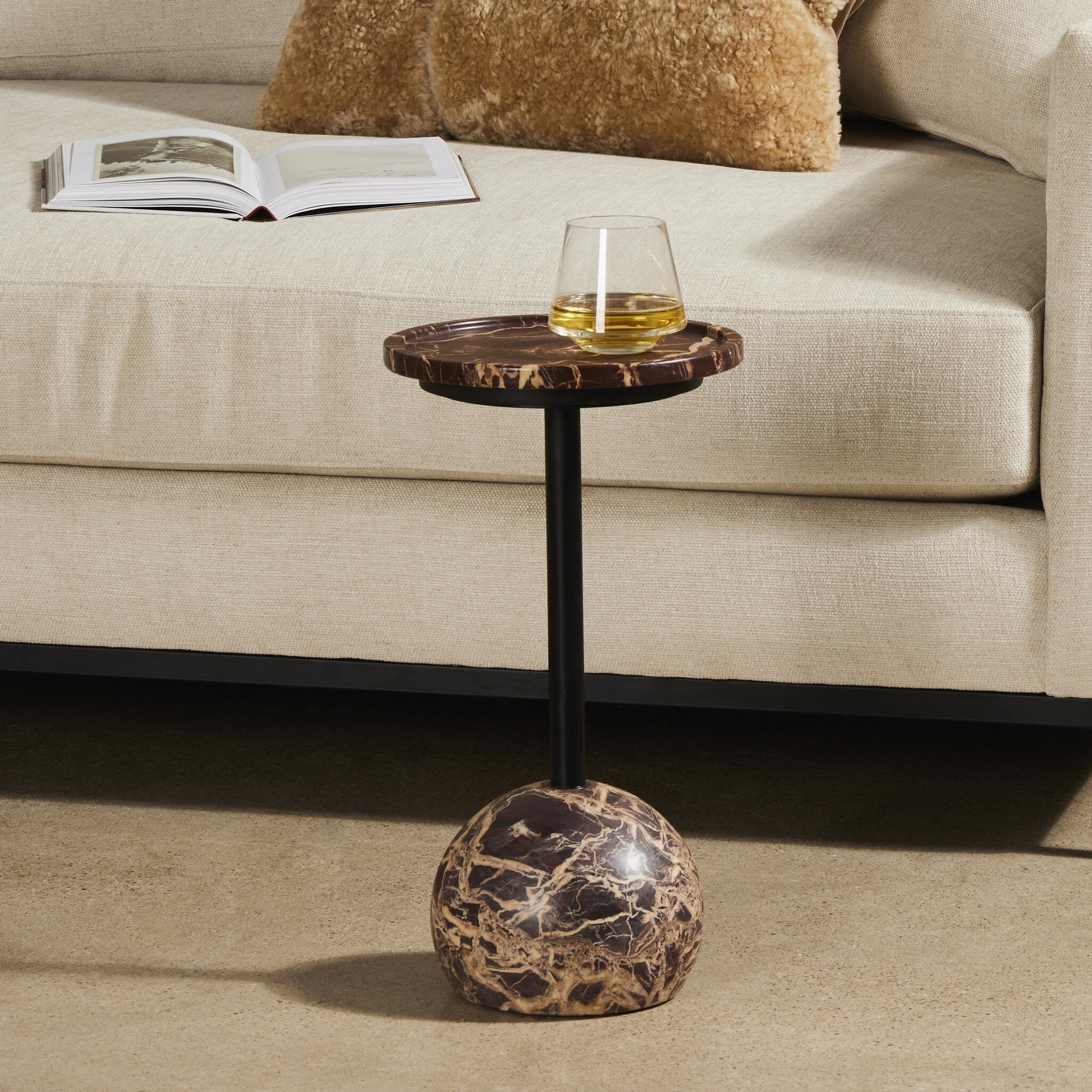 Viola Accent Table - Merlot Marble - Image 2